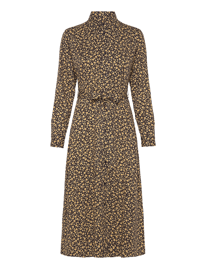 GANT - SLIM FLORAL PRINT SHIRT DRESS - särkkleidid - evening blue - 1