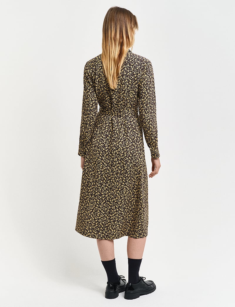 GANT - SLIM FLORAL PRINT SHIRT DRESS - särkkleidid - evening blue - 3