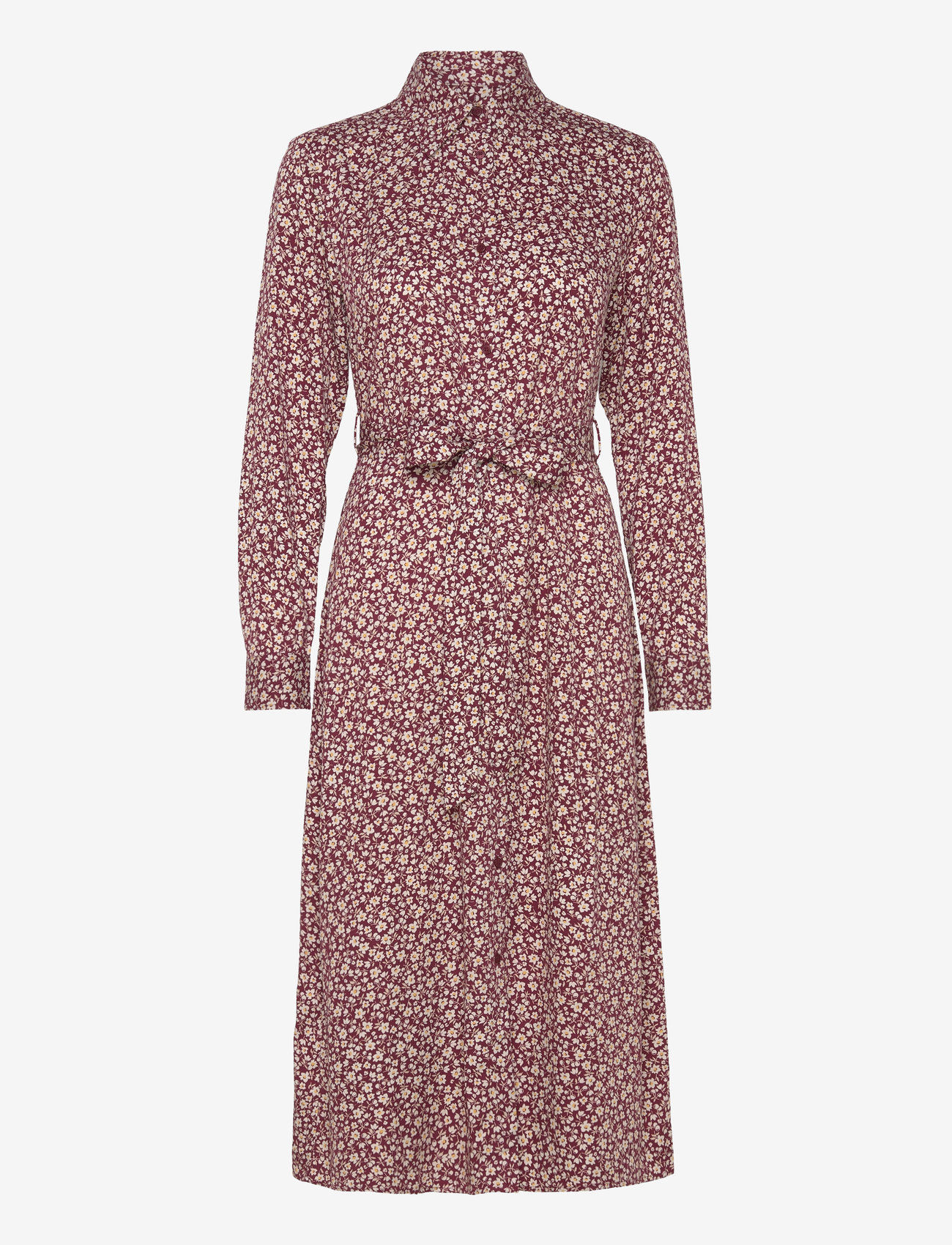 GANT - SLIM FLORAL PRINT SHIRT DRESS - shirt dresses - plumped red - 1