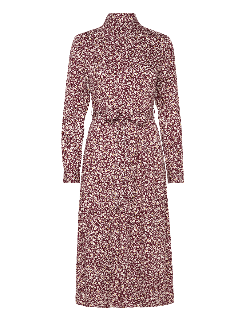 GANT - SLIM FLORAL PRINT SHIRT DRESS - skjortklänningar - plumped red - 1