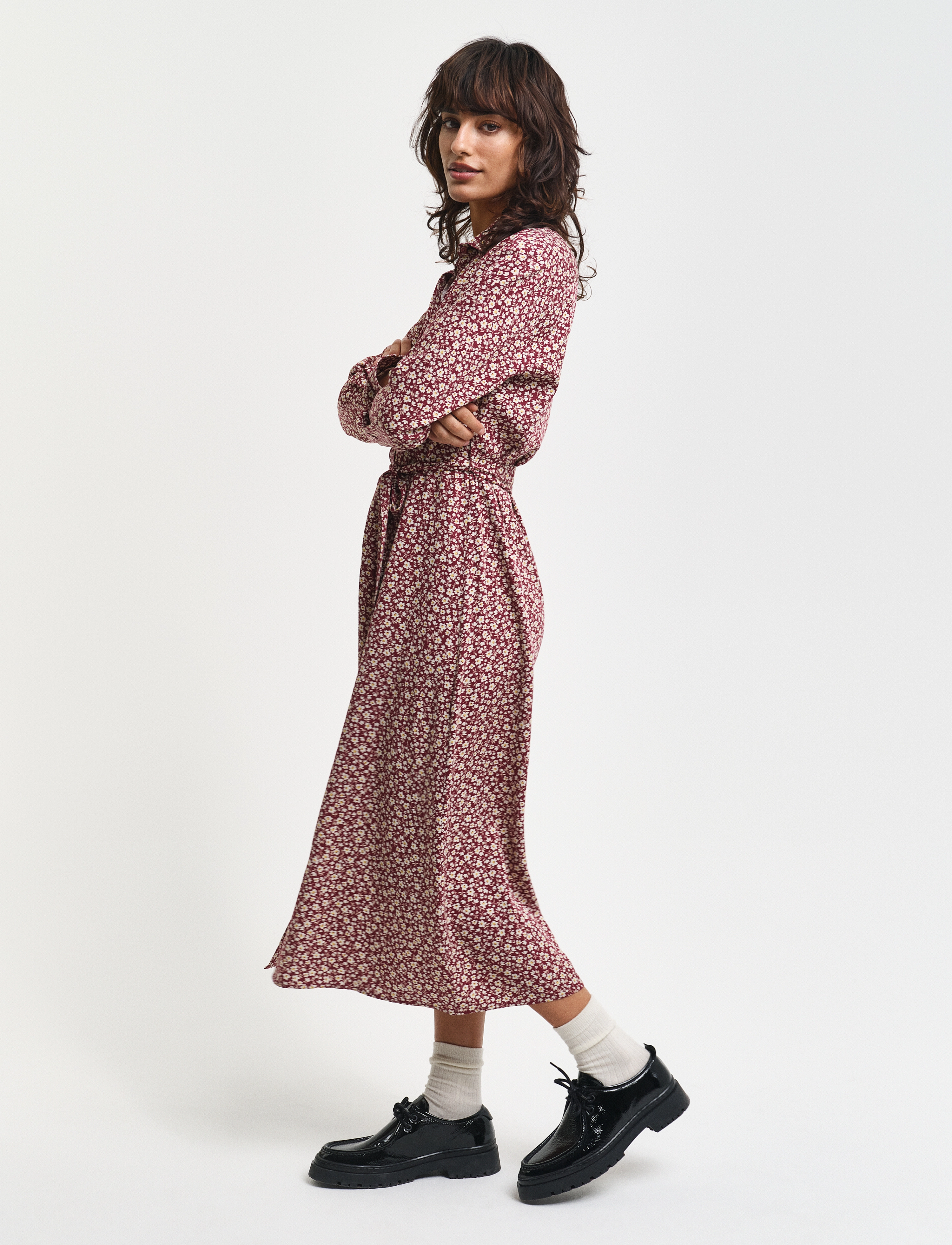 Gant - SLIM FLORAL PRINT SHIRT DRESS - skjortekjoler - plumped red - 4