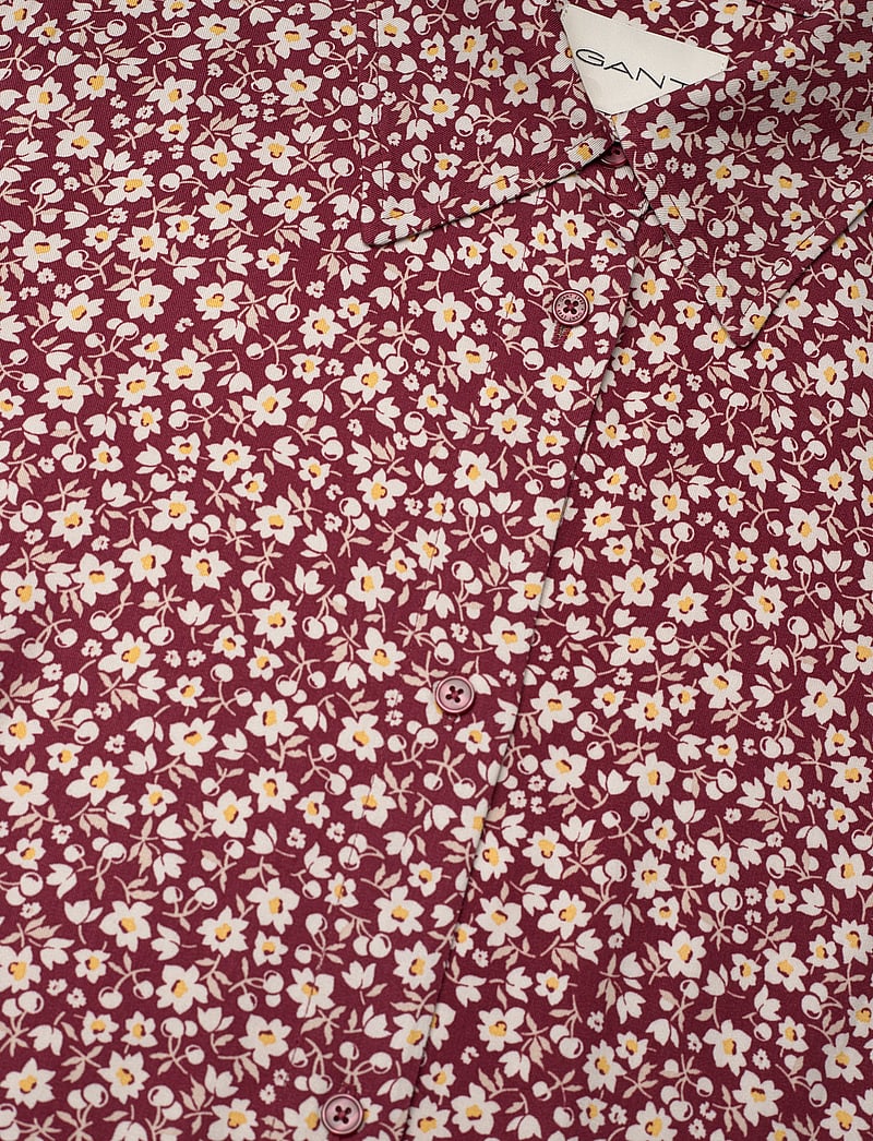 GANT - SLIM FLORAL PRINT SHIRT DRESS - skjortklänningar - plumped red - 5