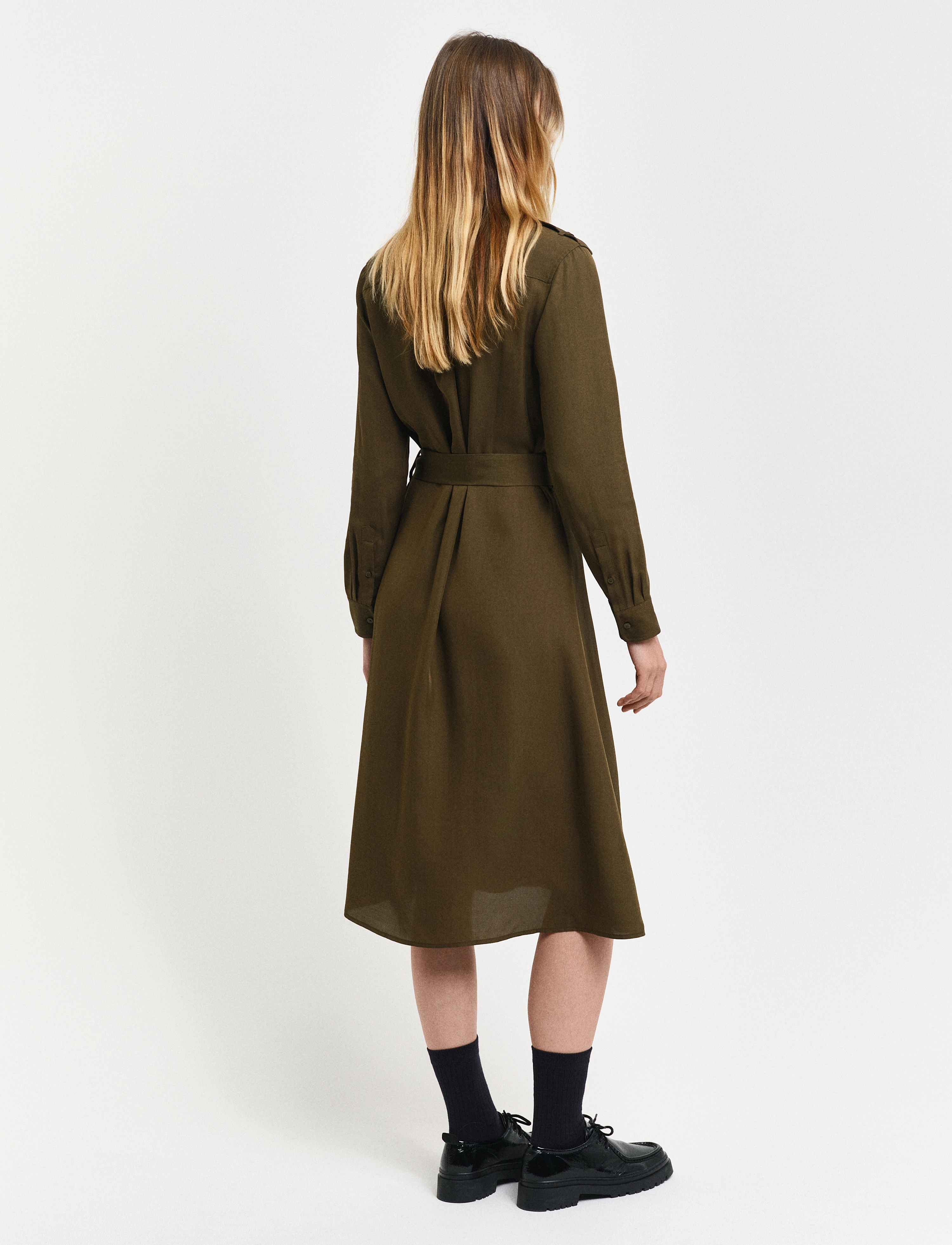 Gant - REG POCKET SHIRT DRESS - robes chemises - dark cactus - 3