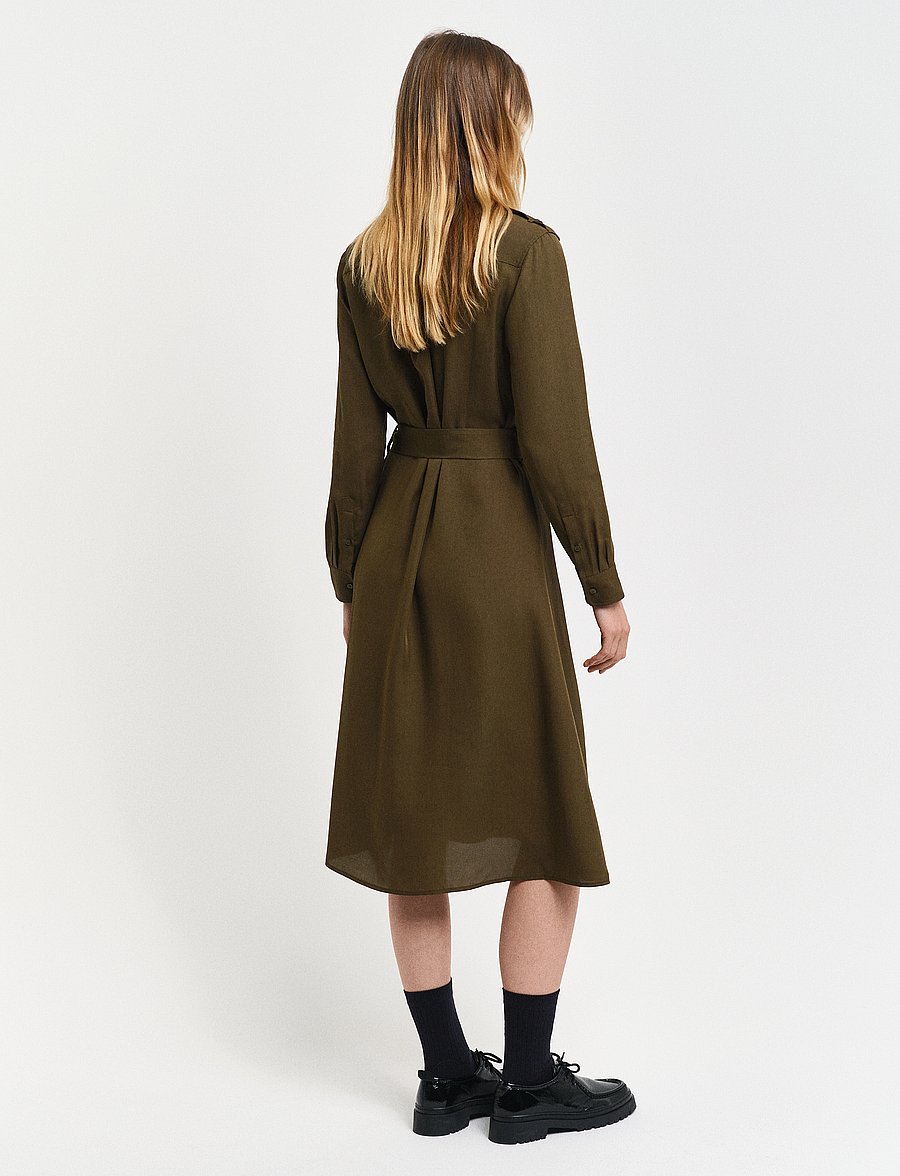 Gant - REG POCKET SHIRT DRESS - robes chemises - dark cactus - 3