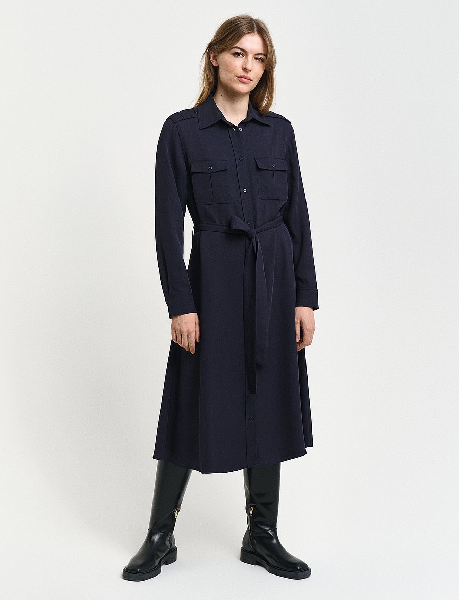 Gant - REG POCKET SHIRT DRESS - evening blue - 0