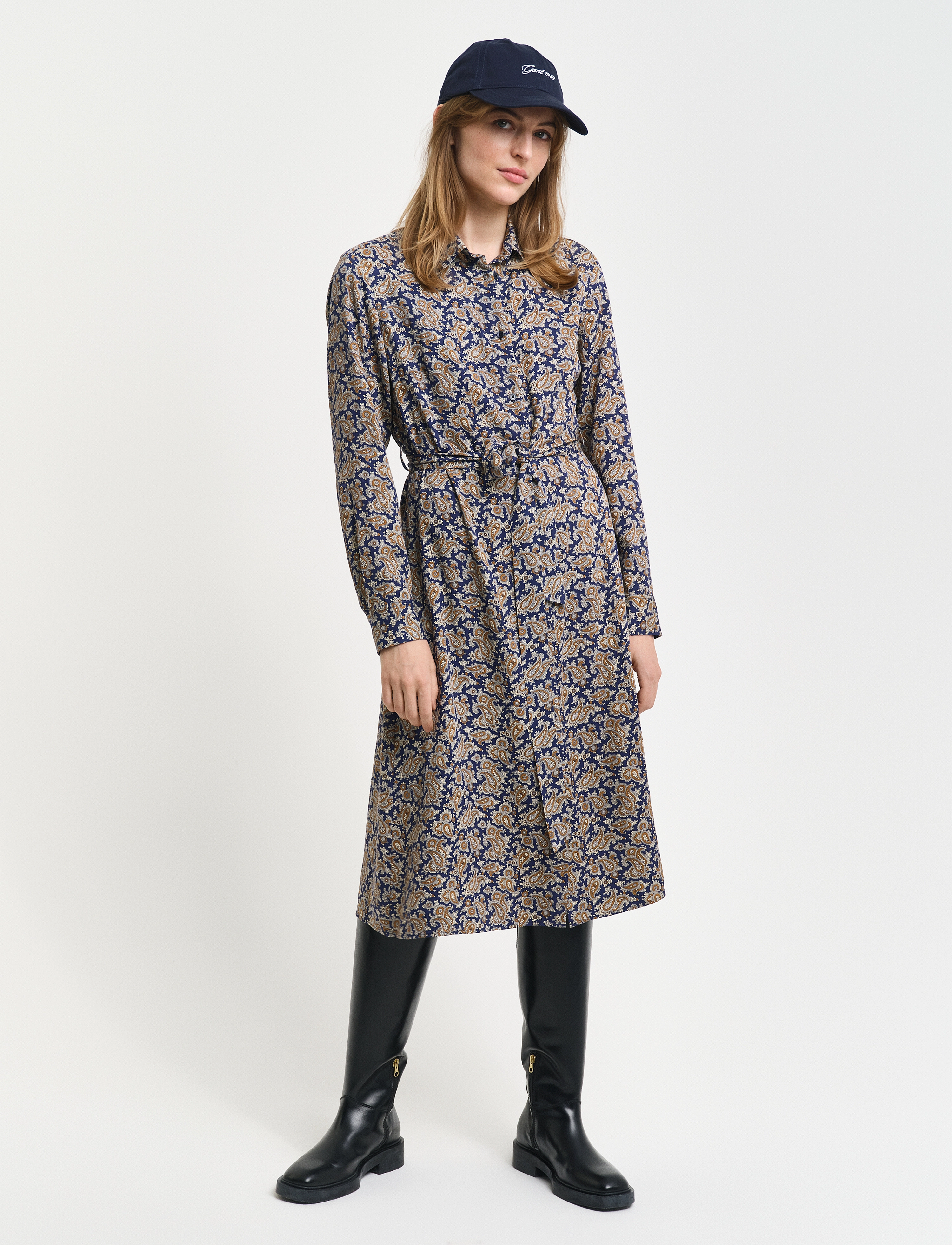 Gant SLIM PAISLEY SHIRT DRESS - Kleidid - PERSIAN BLUE / navy