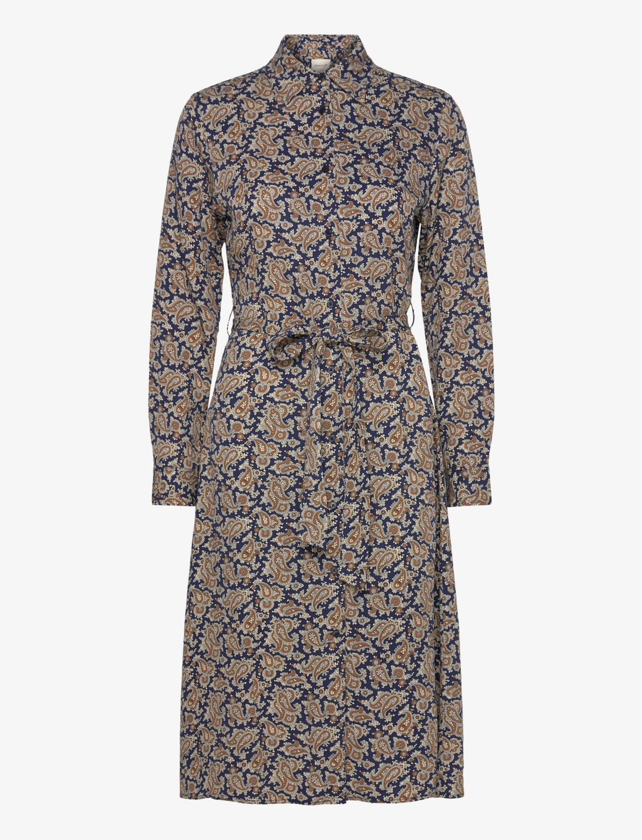 SLIM PAISLEY SHIRT DRESS - PERSIAN BLUE