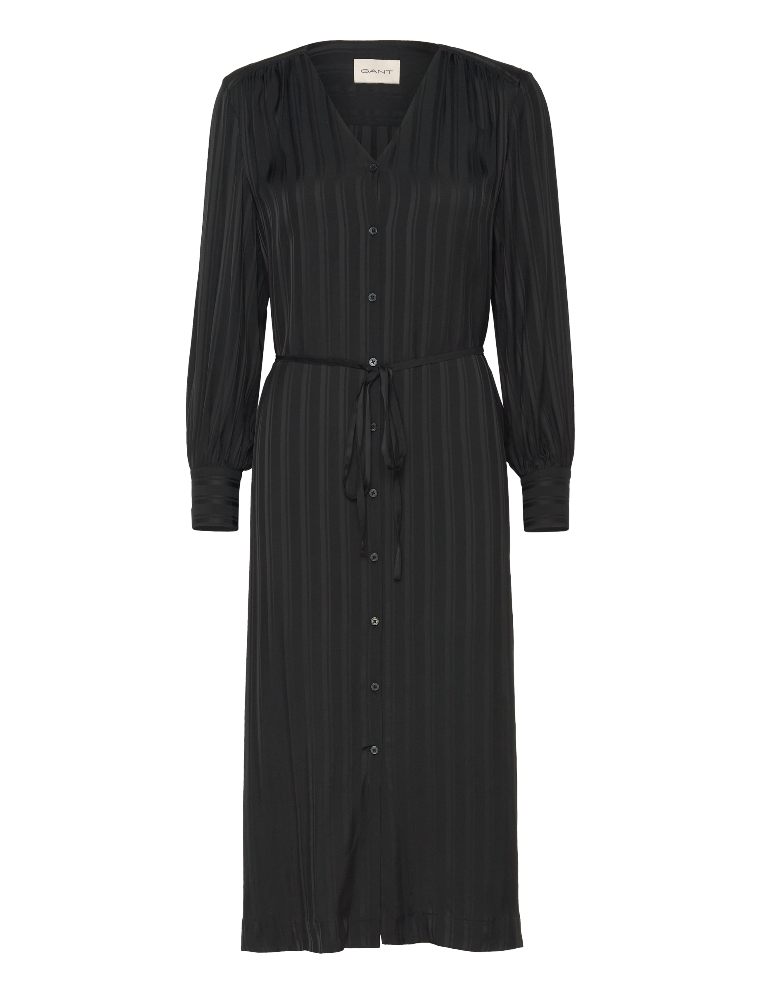Gant RELAXED SATIN STRIPE SHIRT DRESS - Särkkleidid - BLACK / black