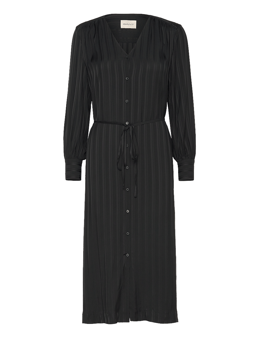 Gant - RELAXED SATIN STRIPE SHIRT DRESS - robes chemises - black - 1