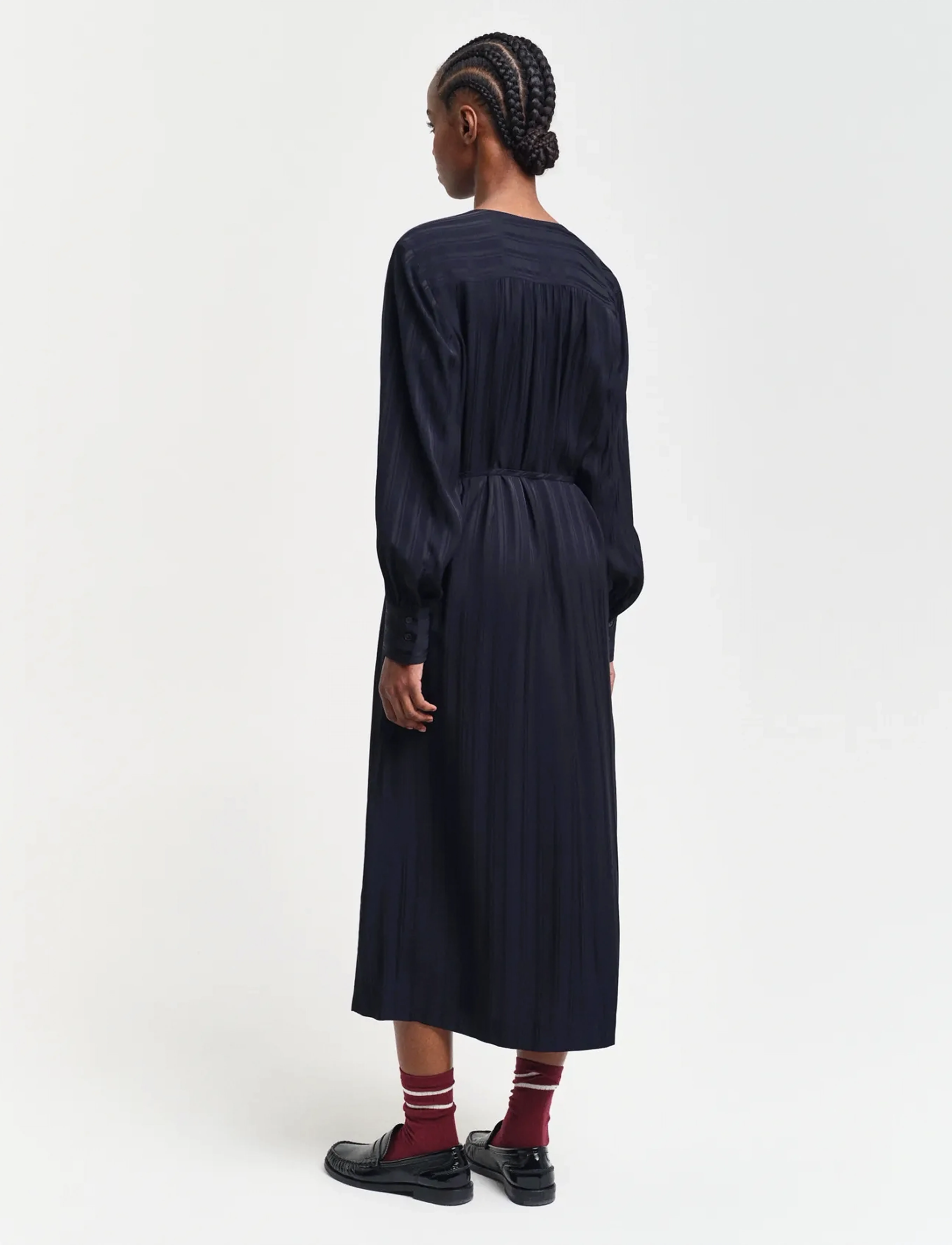 Gant - RELAXED SATIN STRIPE SHIRT DRESS - robes chemises - black - 3