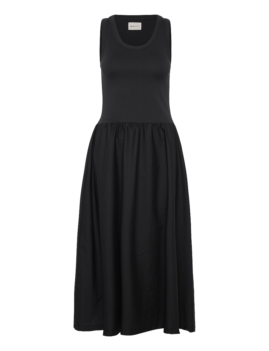 Gant - JERSEY WOVEN MIDI DRESS - konfirmation - black - 0