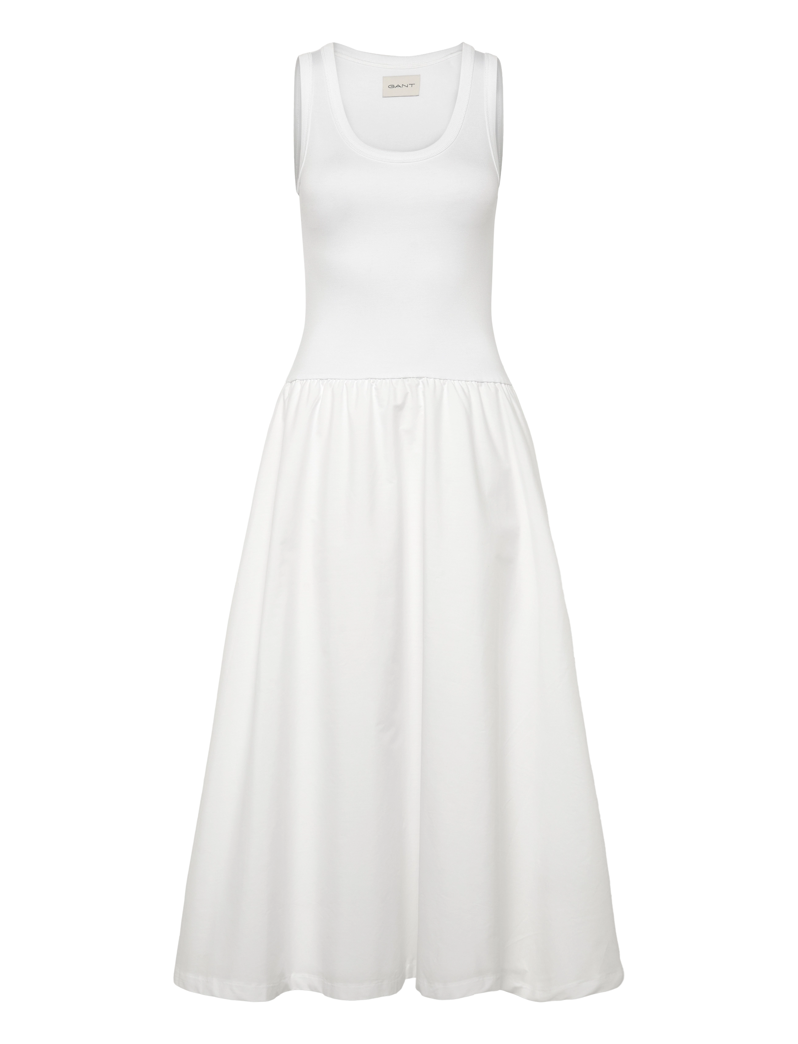 Gant JERSEY WOVEN MIDI DRESS - Konfirmation - WHITE / white