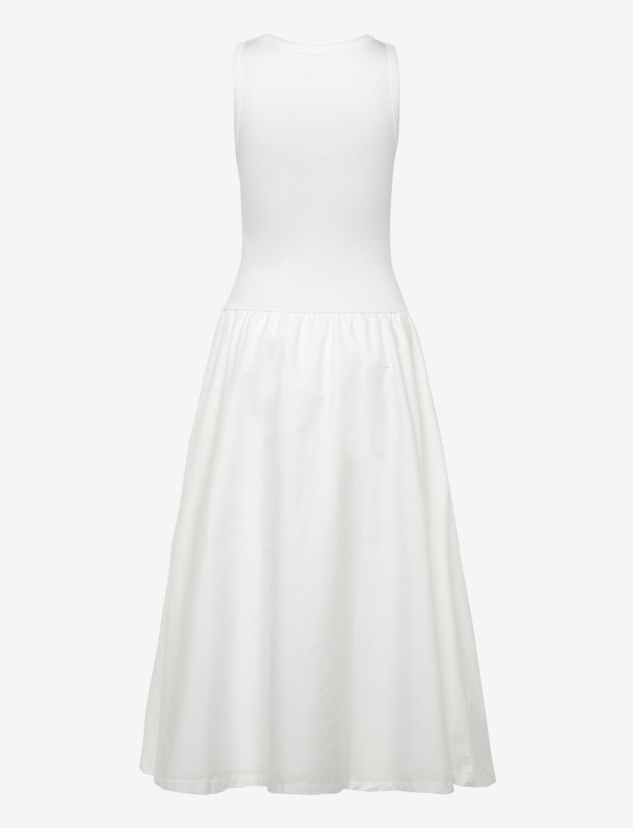 GANT - JERSEY WOVEN MIDI DRESS - midi dresses - white - 1