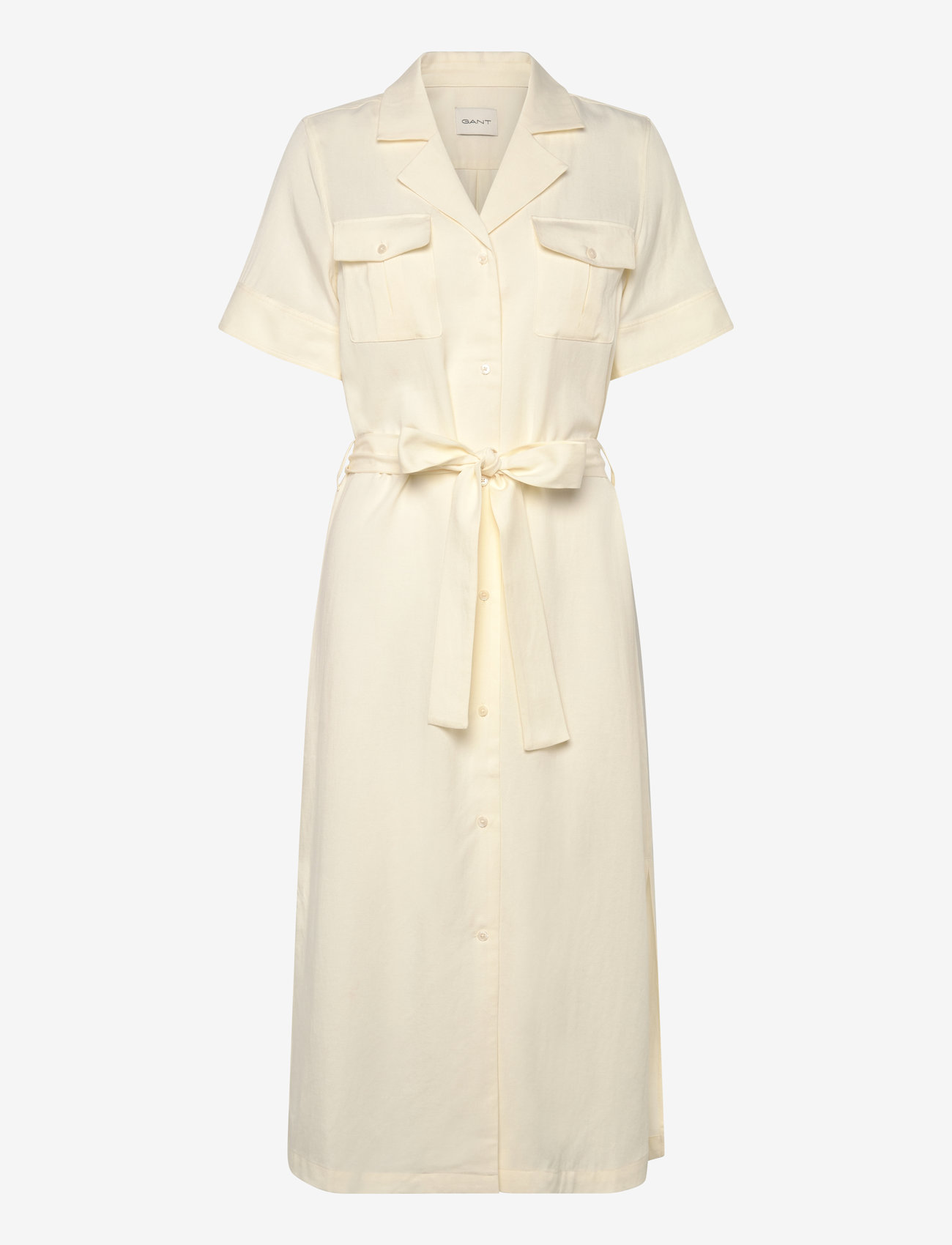 GANT - REG POCKET DRESS - skjortklänningar - cream - 0