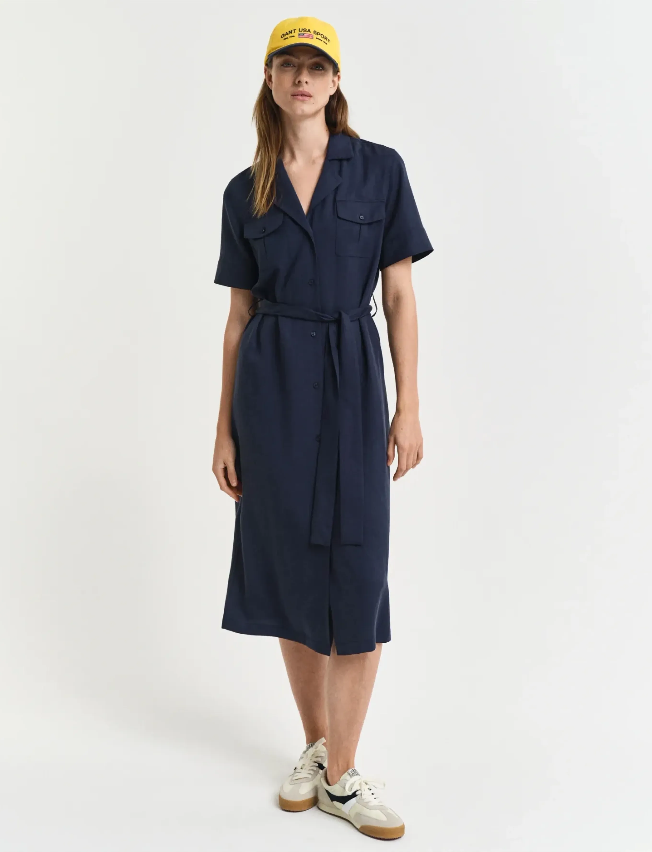 Gant Reg Pocket Dress, 34, Dresses, Marineblau - Knee-length & Midi, Frauen