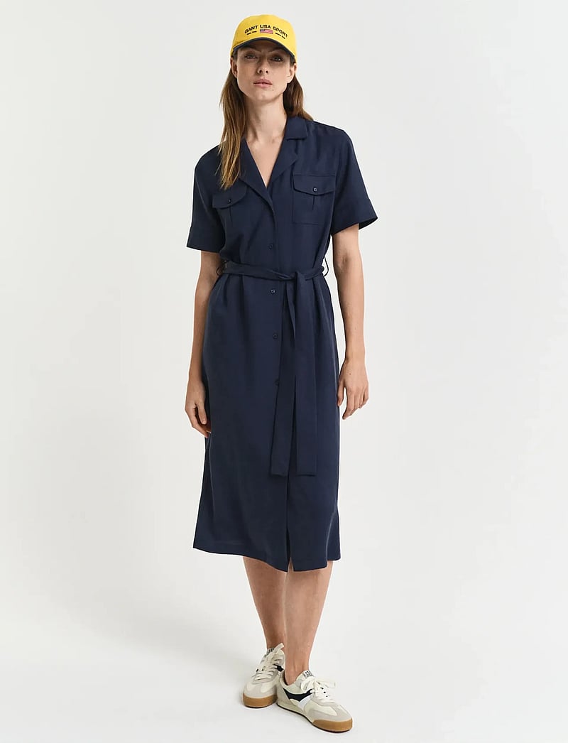 GANT - REG POCKET DRESS - skjortklänningar - evening blue - 0