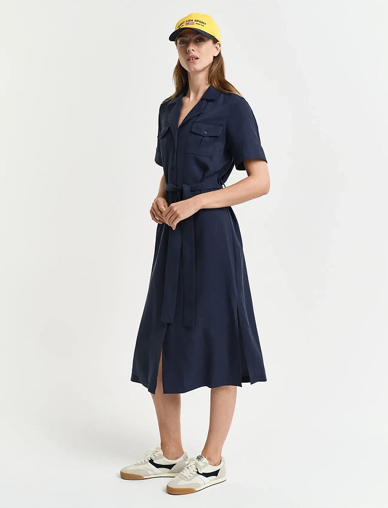 GANT - REG POCKET DRESS - skjortklänningar - evening blue - 4