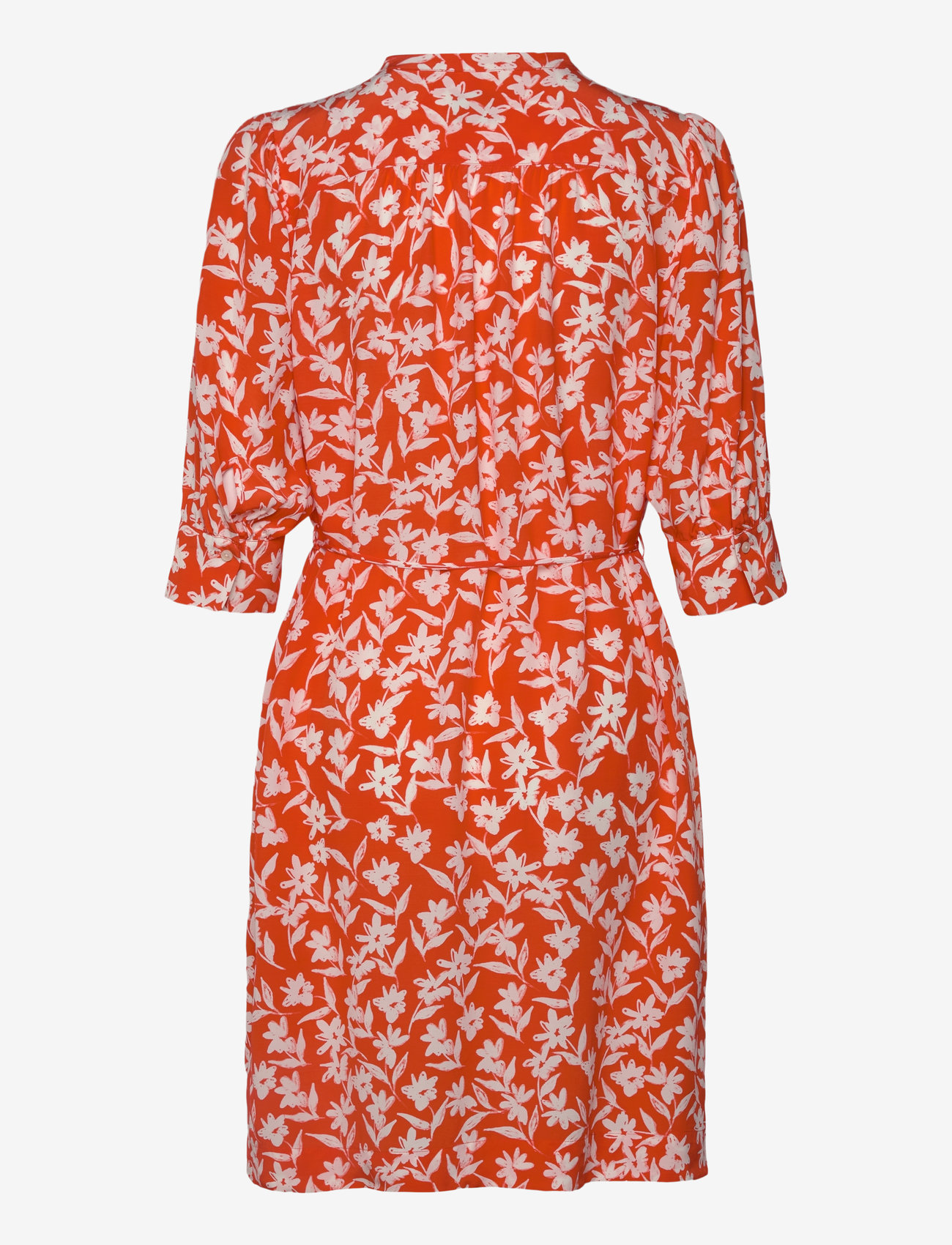 GANT - REG FLORAL PRINT SS SHIRT DRESS - sommerkjoler - orange red - 1