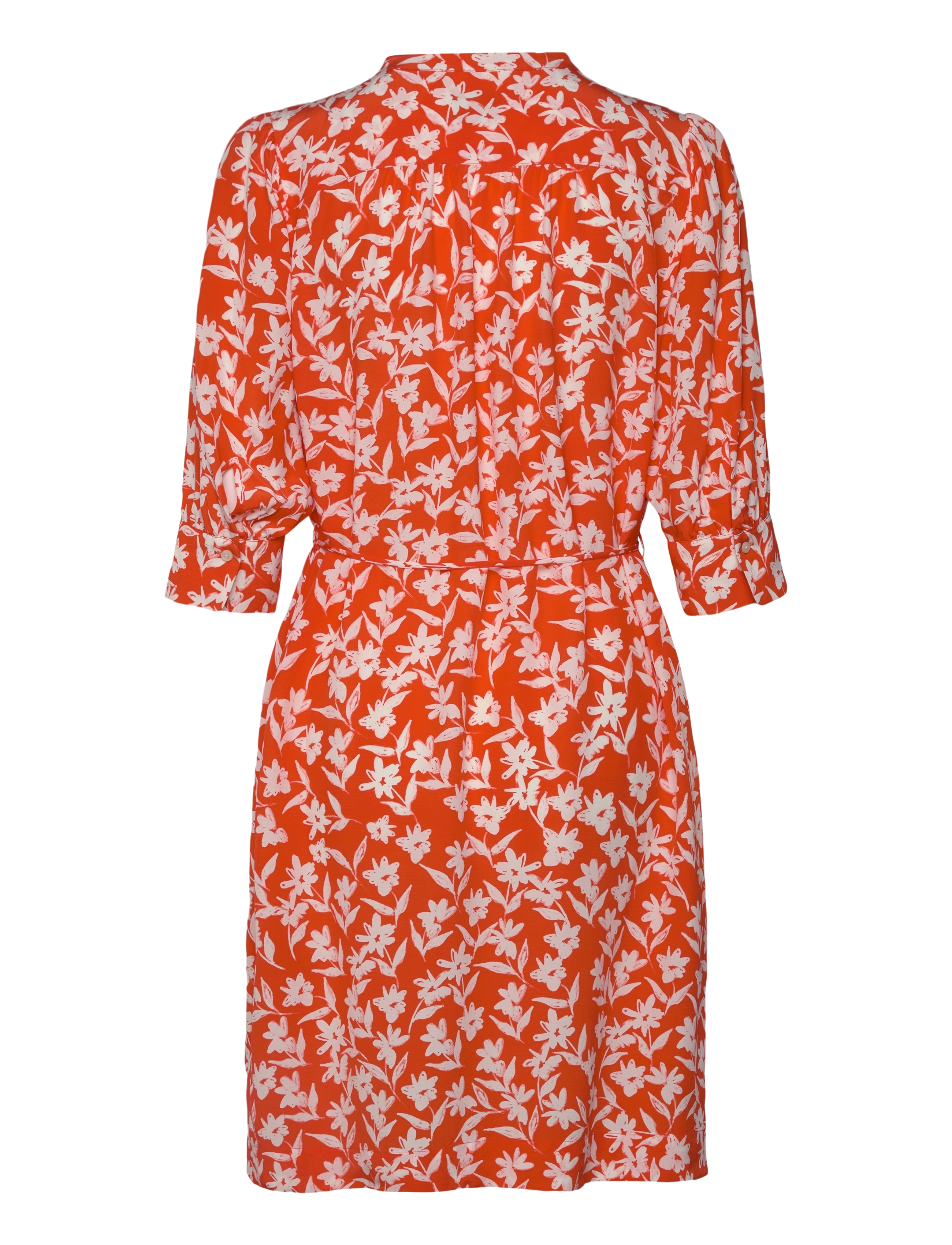 Gant - REG FLORAL PRINT SS SHIRT DRESS - robes d'été - orange red - 1