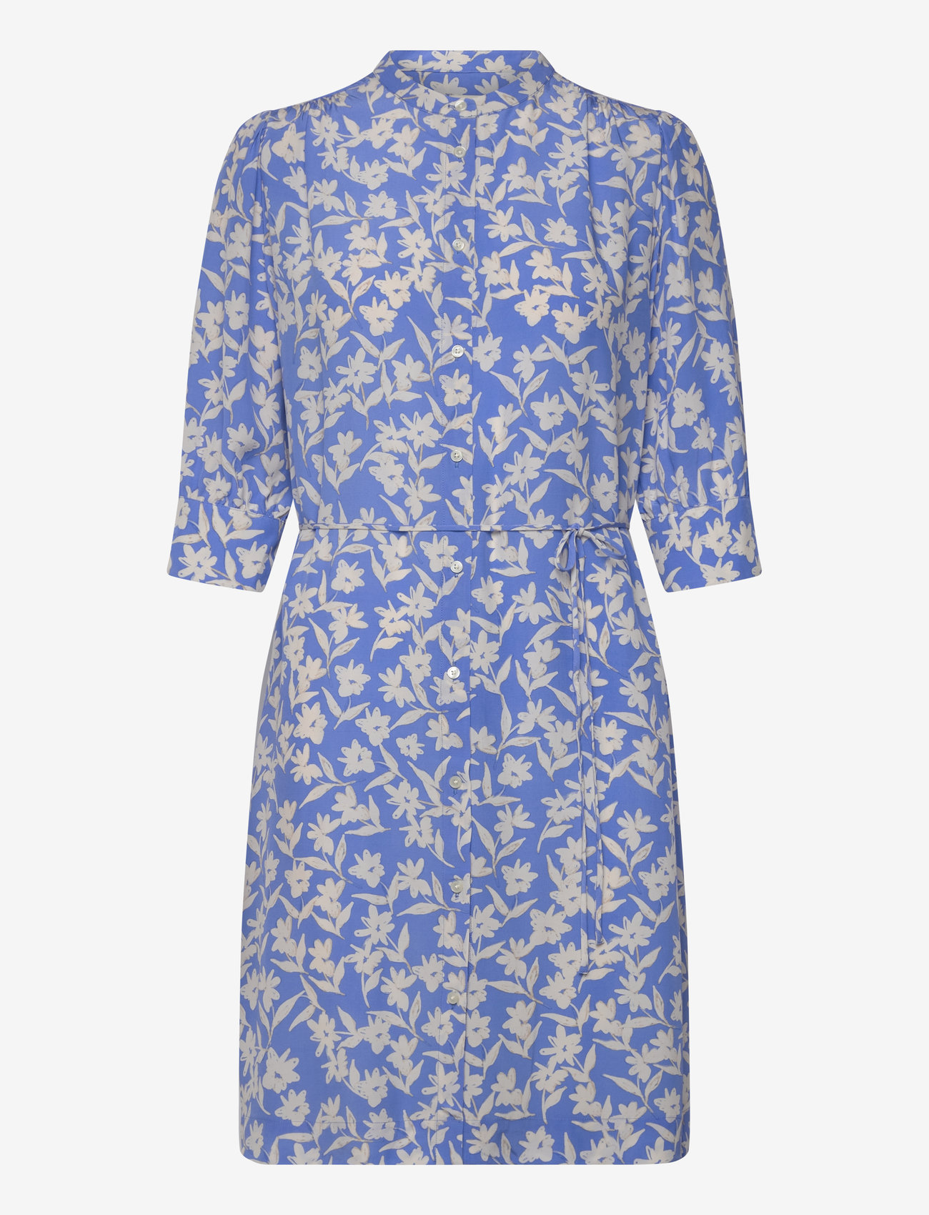 GANT - REG FLORAL PRINT SS SHIRT DRESS - sommerkleider - perfect blue - 0