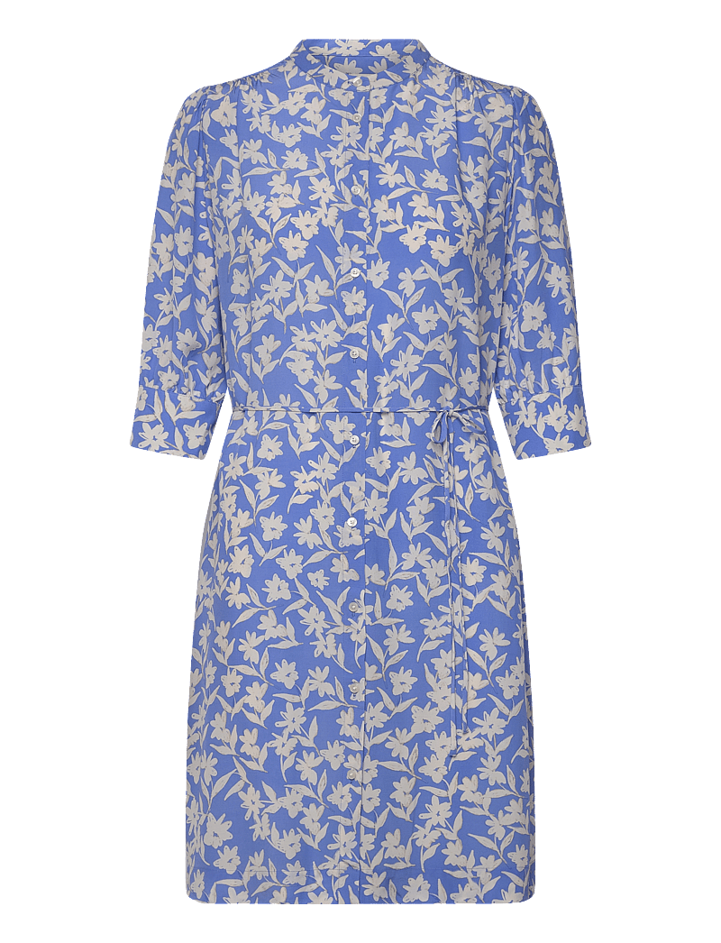 GANT - REG FLORAL PRINT SS SHIRT DRESS - sommerkjoler - perfect blue - 0