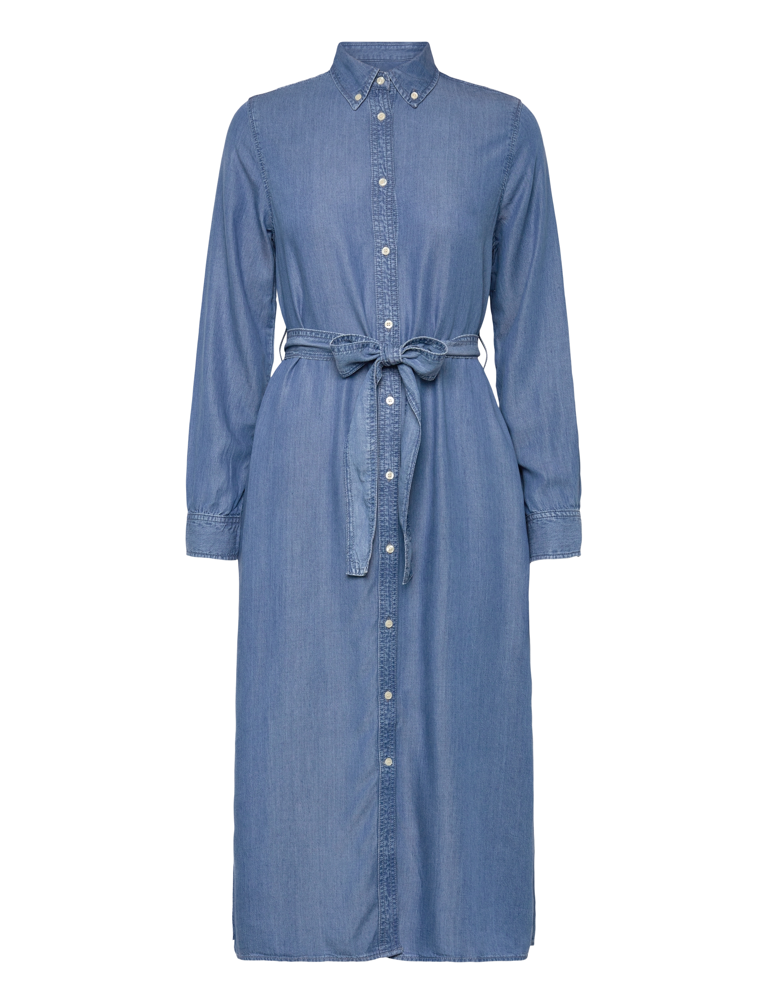 Gant - REG CHAMBRAY SHIRT DRESS - robes en jeans - light indigo - 1