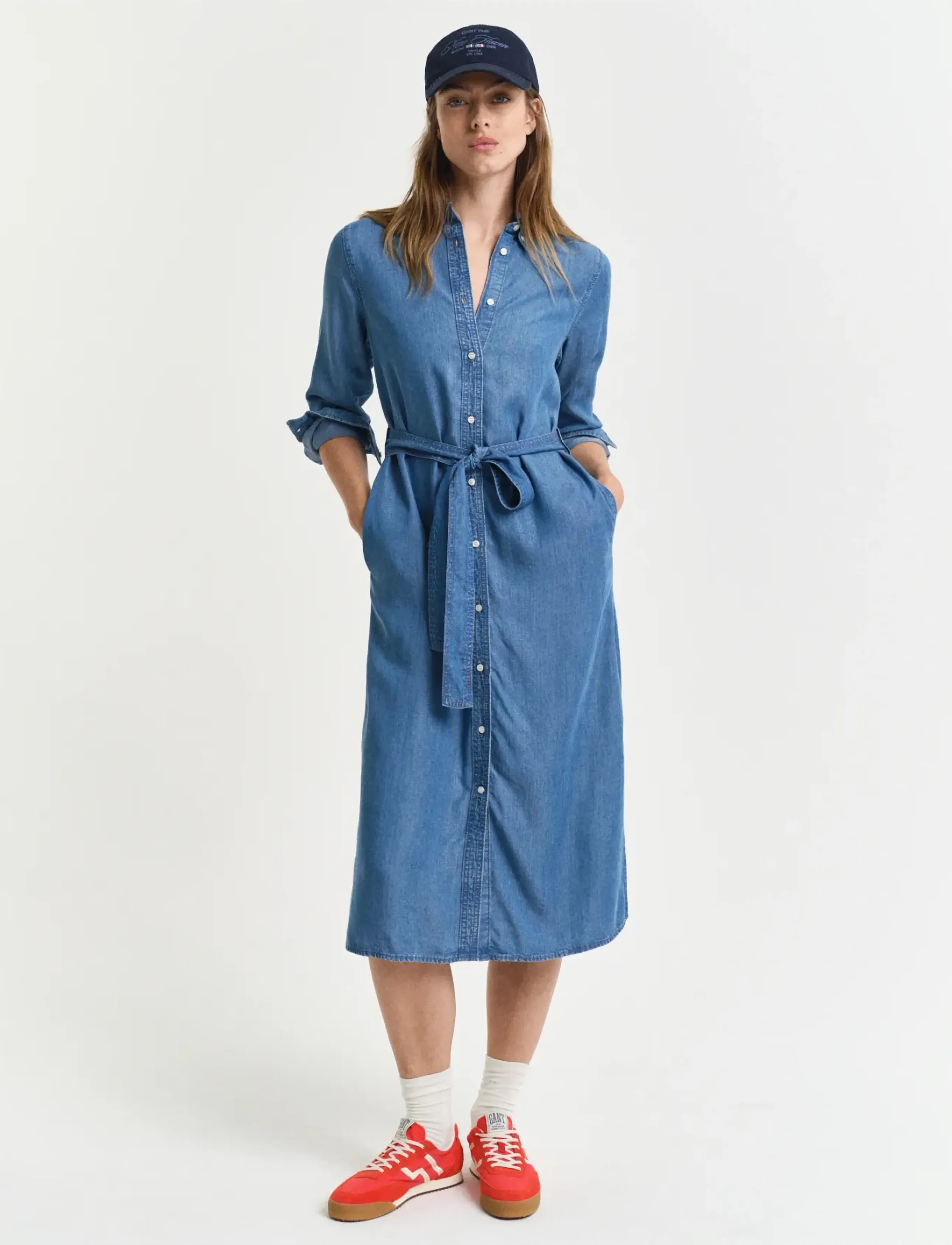 Gant Reg Chambray Shirt Dress skjortklänningar dam – bild 4