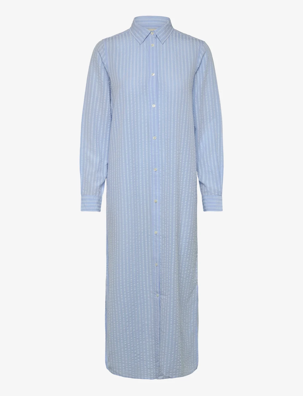 GANT - REL TONAL STRIPED SEERSUCKER DRESS - skjortklänningar - fresh blue - 0