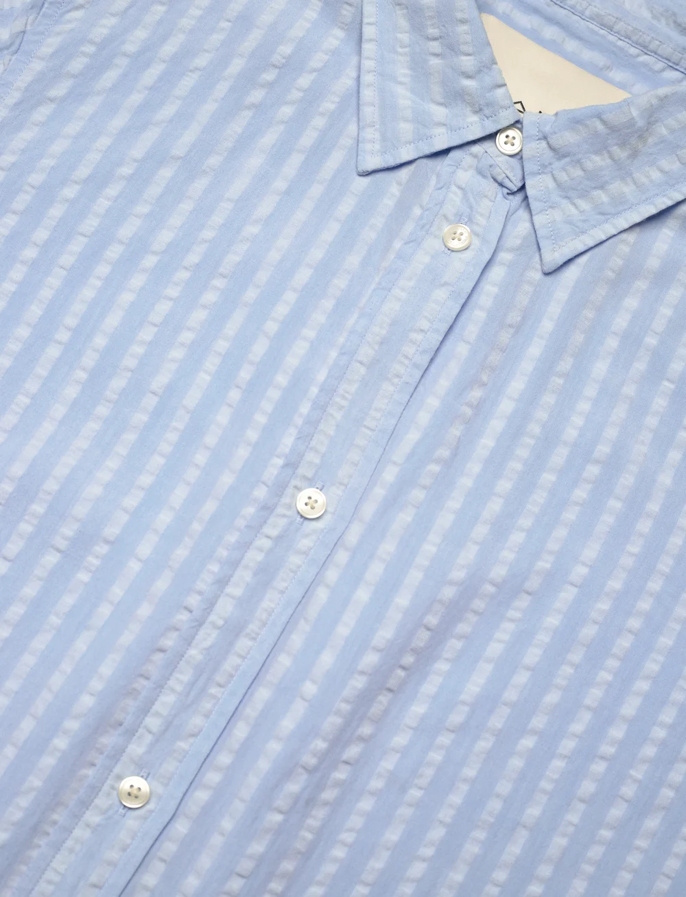 GANT - REL TONAL STRIPED SEERSUCKER DRESS - skjortklänningar - fresh blue - 4