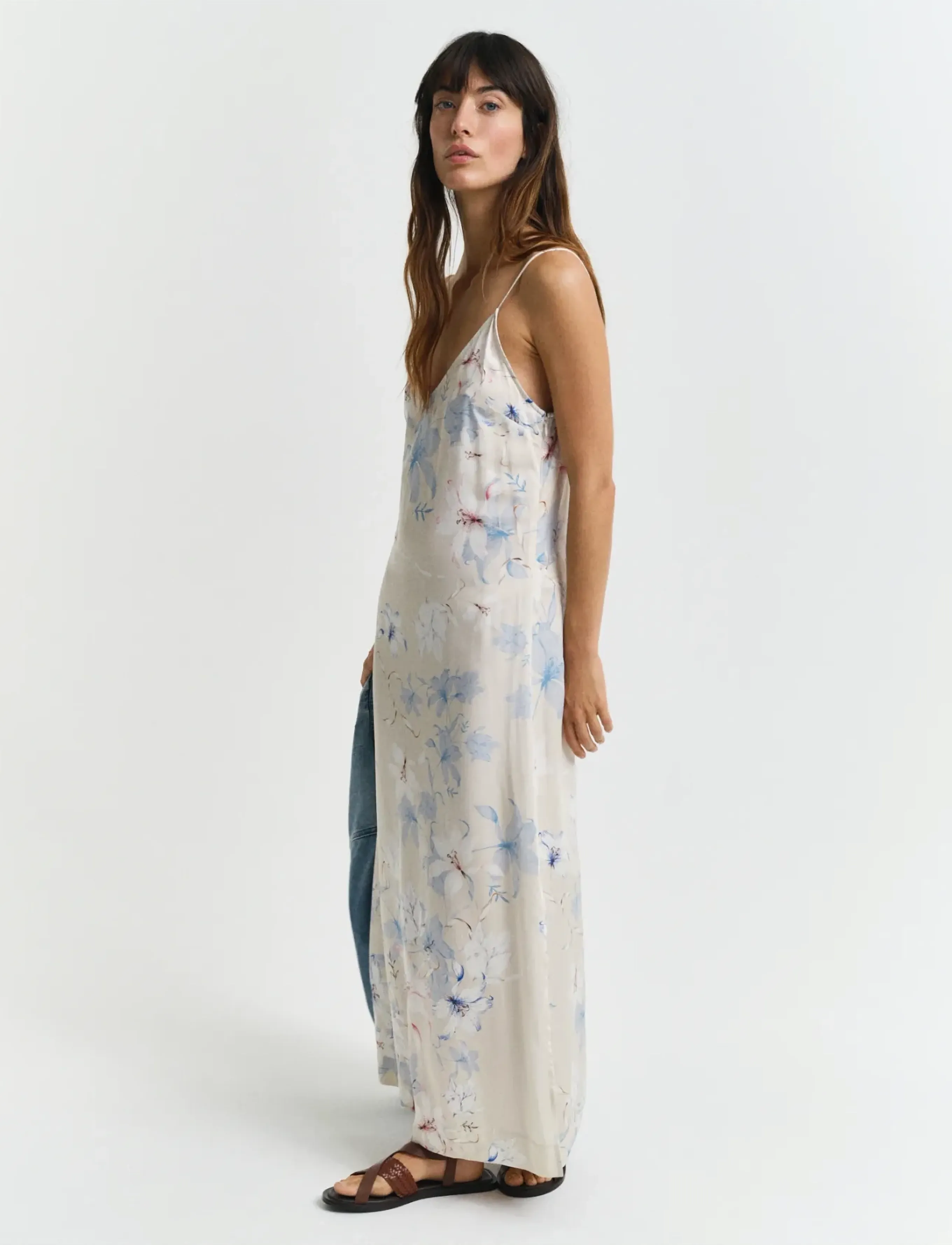 Gant - FLORAL PRINT SLIP DRESS - summer dresses - putty - 5