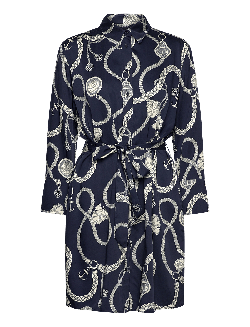 GANT - REL SAILING PRINT SHIRT DRESS - skjortekjoler - evening blue - 1