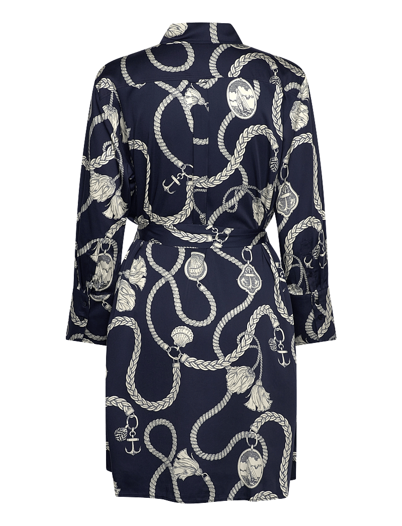 GANT - REL SAILING PRINT SHIRT DRESS - skjortekjoler - evening blue - 2