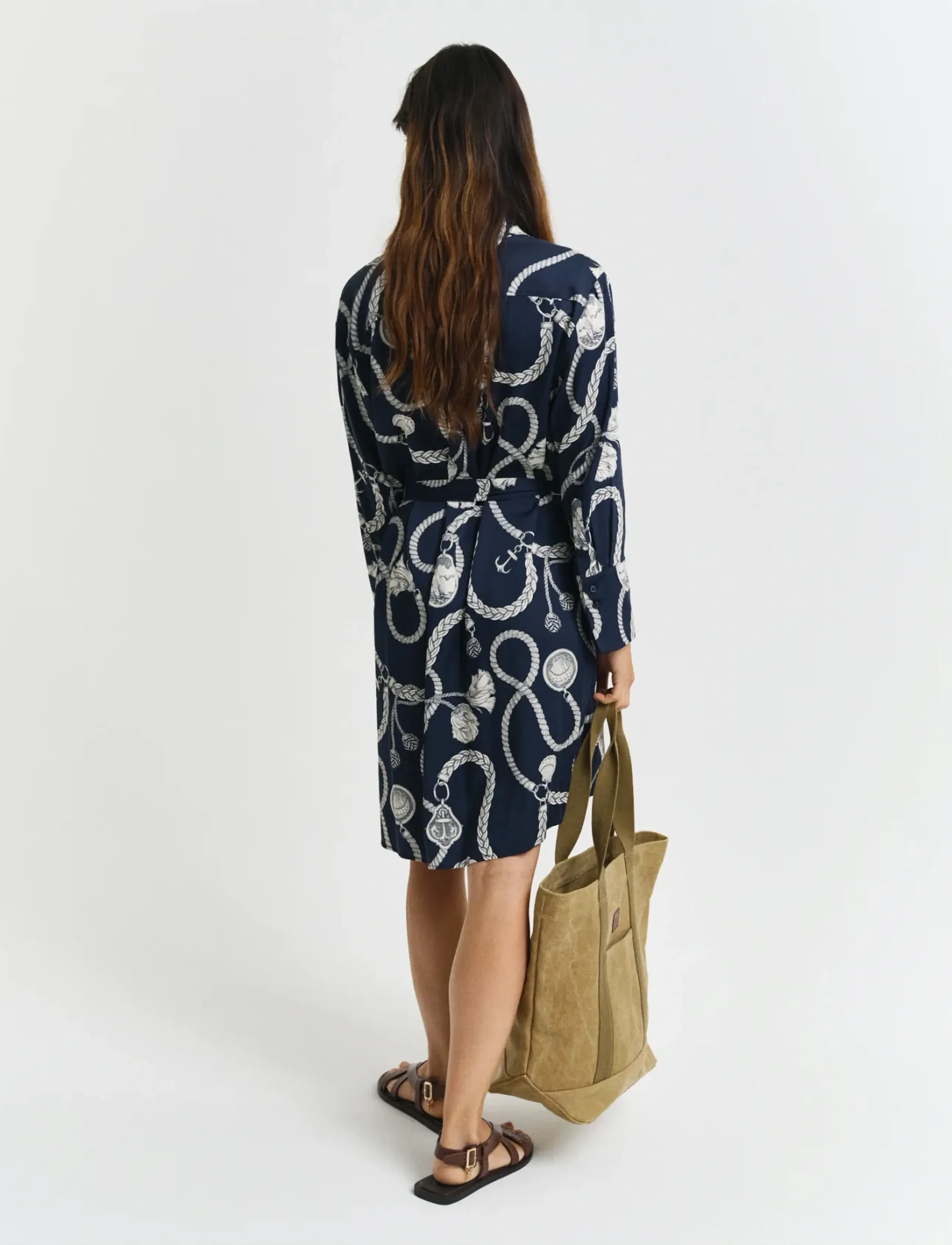 Gant - REL SAILING PRINT SHIRT DRESS - shirt dresses - evening blue - 3