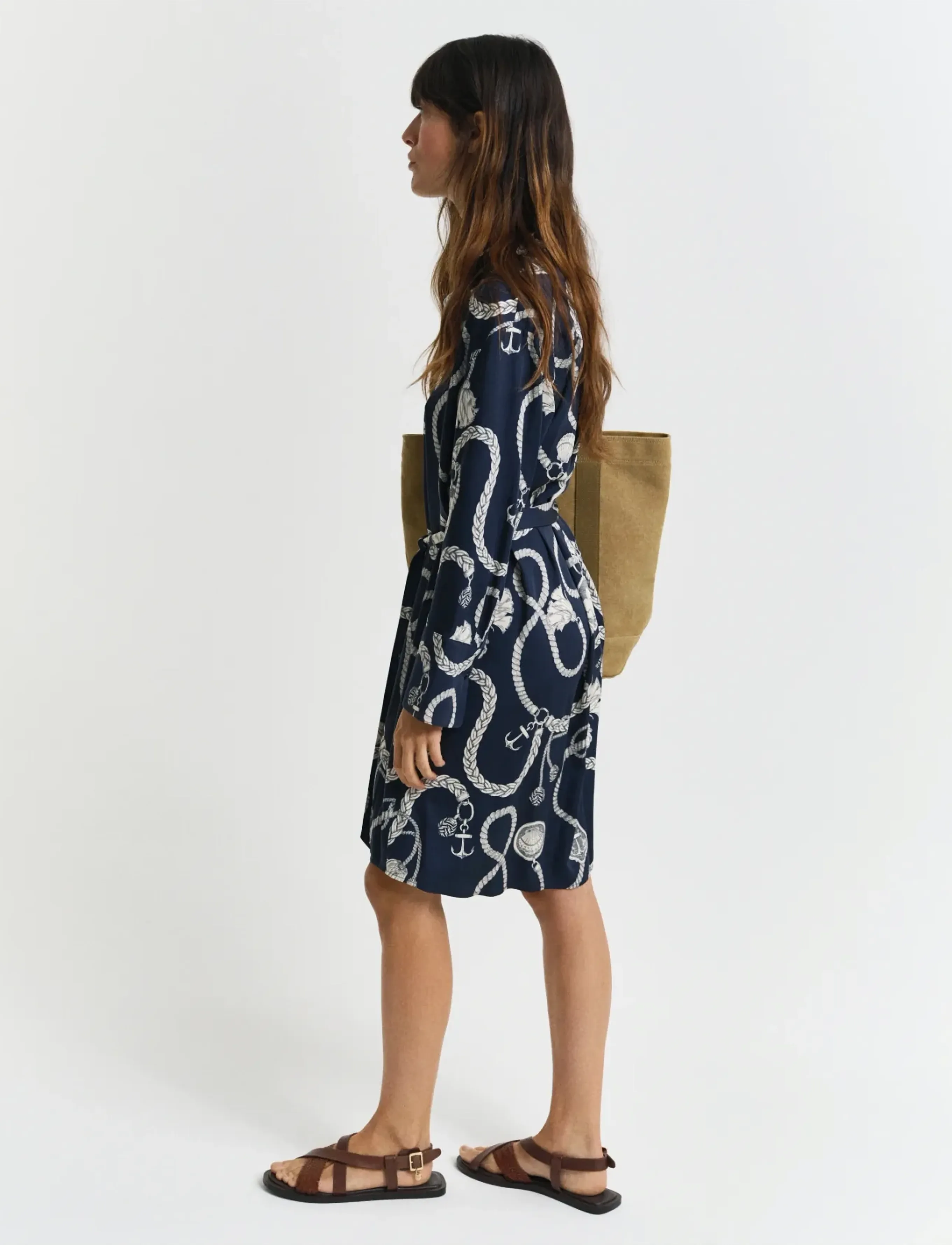 Gant - REL SAILING PRINT SHIRT DRESS - robes chemises - evening blue - 4