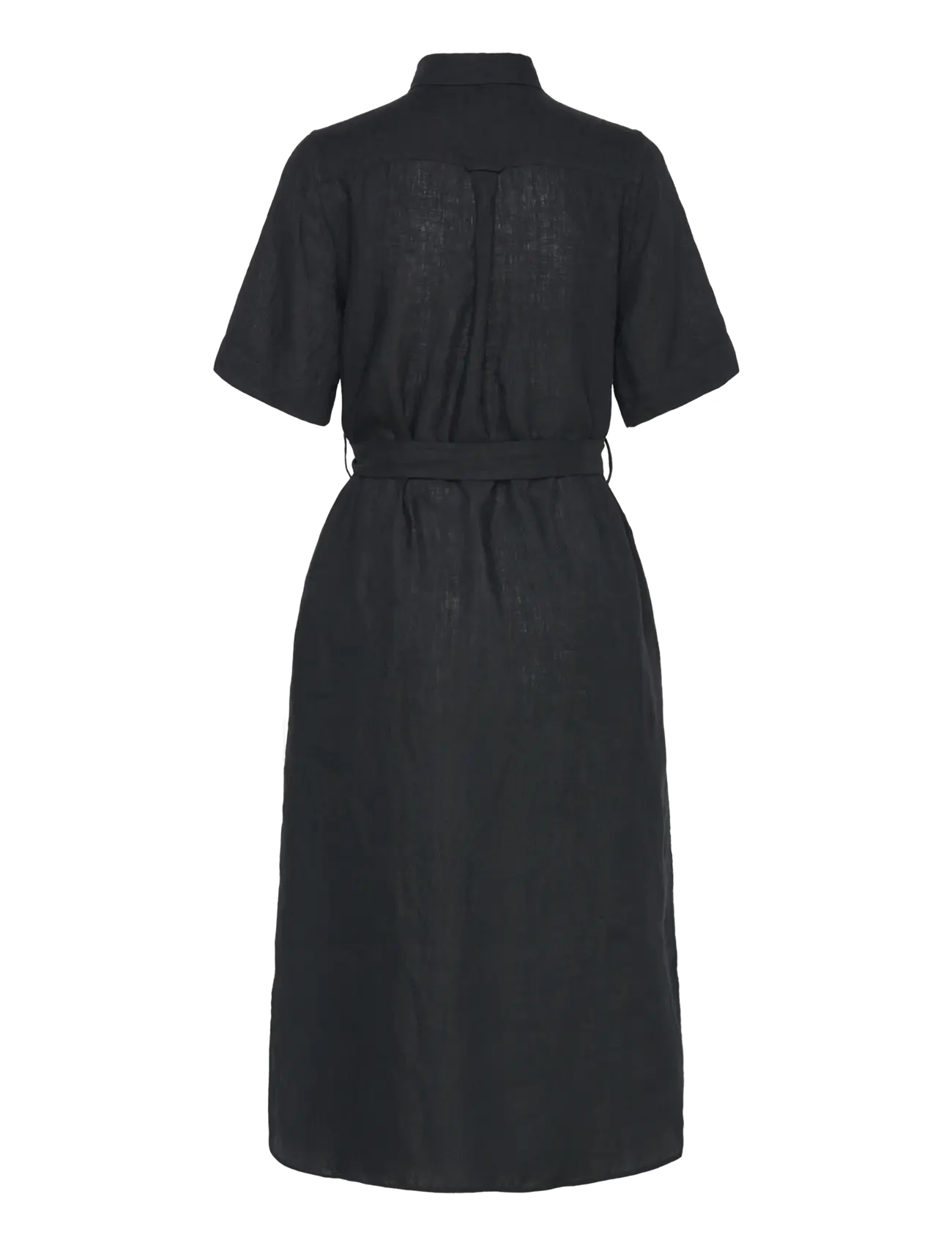 Gant - REG LINEN SS SHIRT DRESS - robes chemises - black - 2