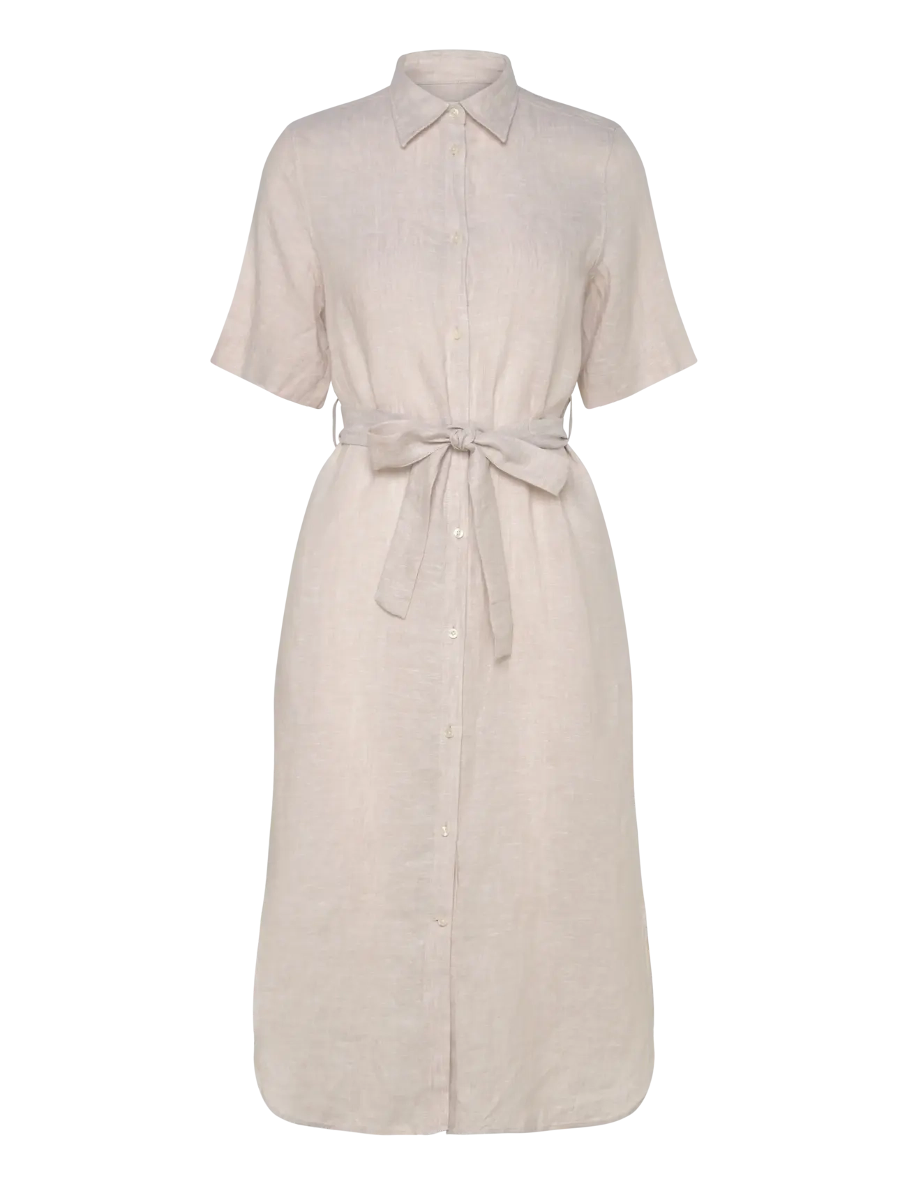 Gant REG LINEN SS SHIRT DRESS - Kjoler - DRY SAND / beige