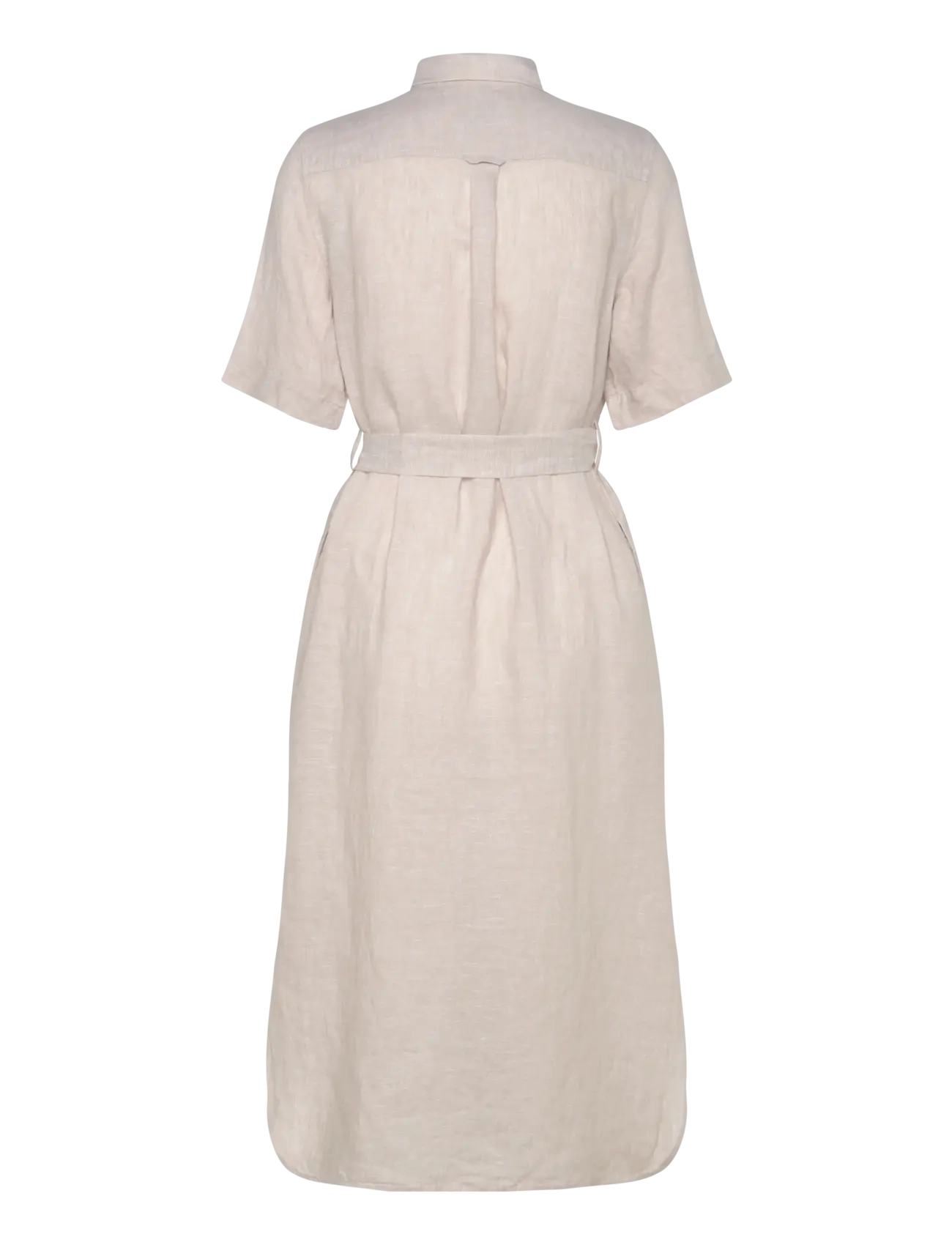 Gant - REG LINEN SS SHIRT DRESS - robes chemises - dry sand - 2