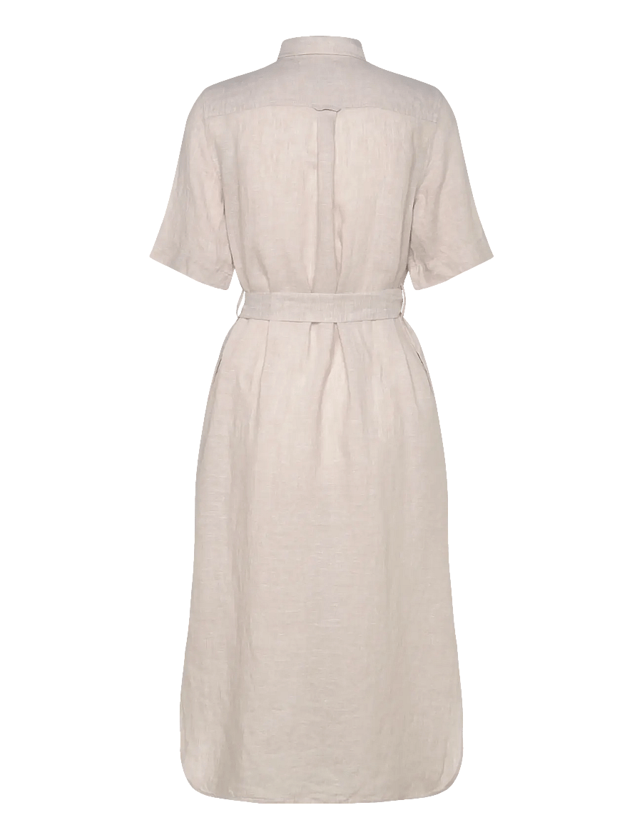 Gant - REG LINEN SS SHIRT DRESS - robes chemises - dry sand - 2