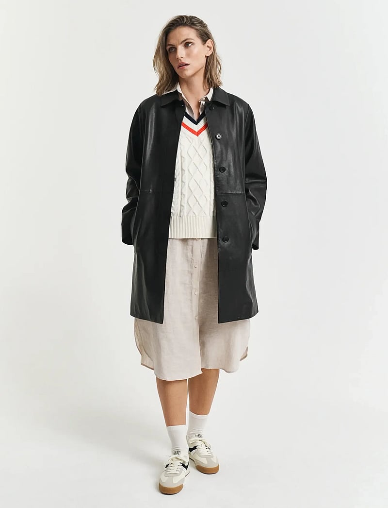 GANT - REG LINEN SS SHIRT DRESS - skjortklänningar - dry sand - 5