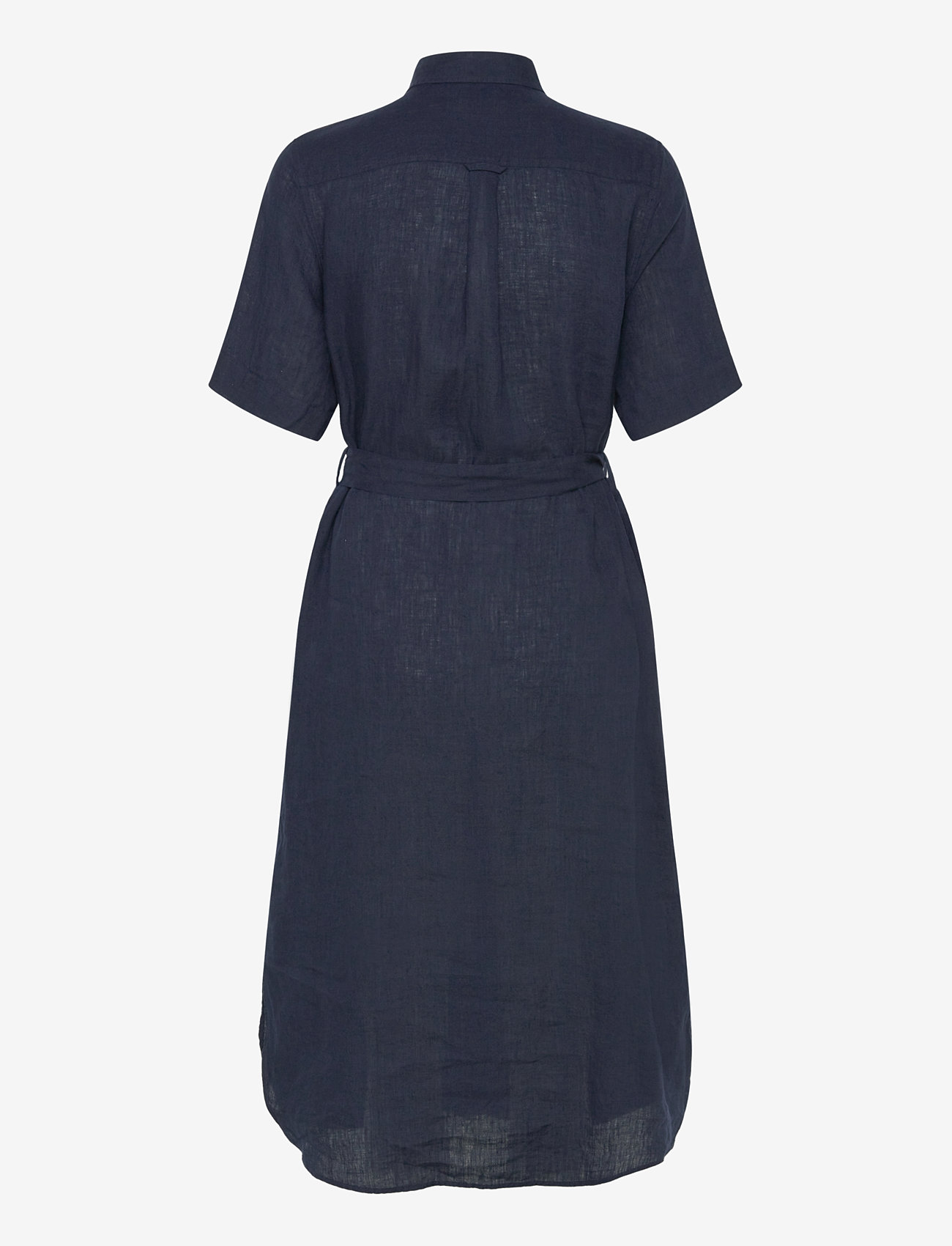 GANT - REG LINEN SS SHIRT DRESS - hemdkleider - evening blue - 1