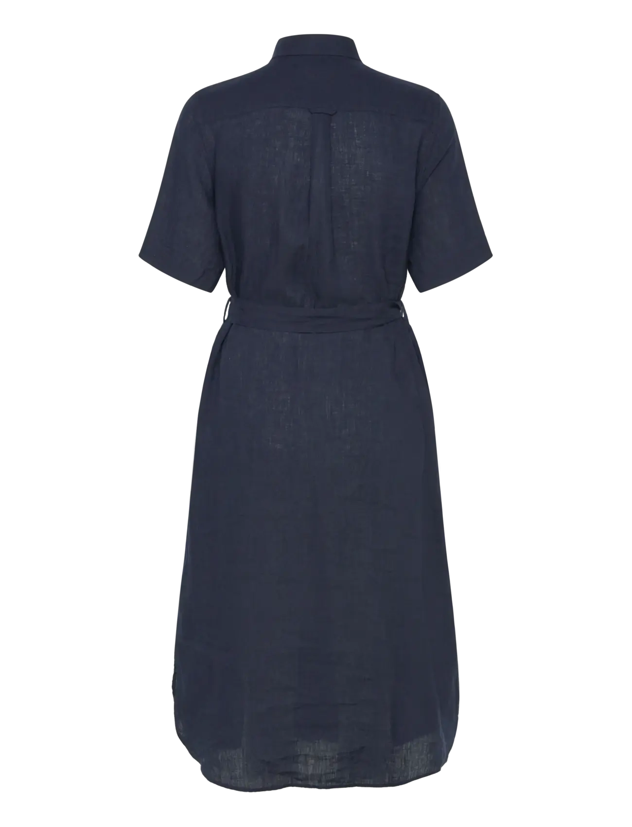 Gant - REG LINEN SS SHIRT DRESS - sukienki koszulowe - evening blue - 2