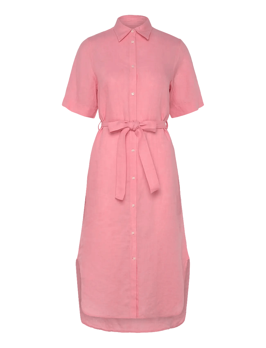 Gant - REG LINEN SS SHIRT DRESS - robes chemises - geranium pink - 1