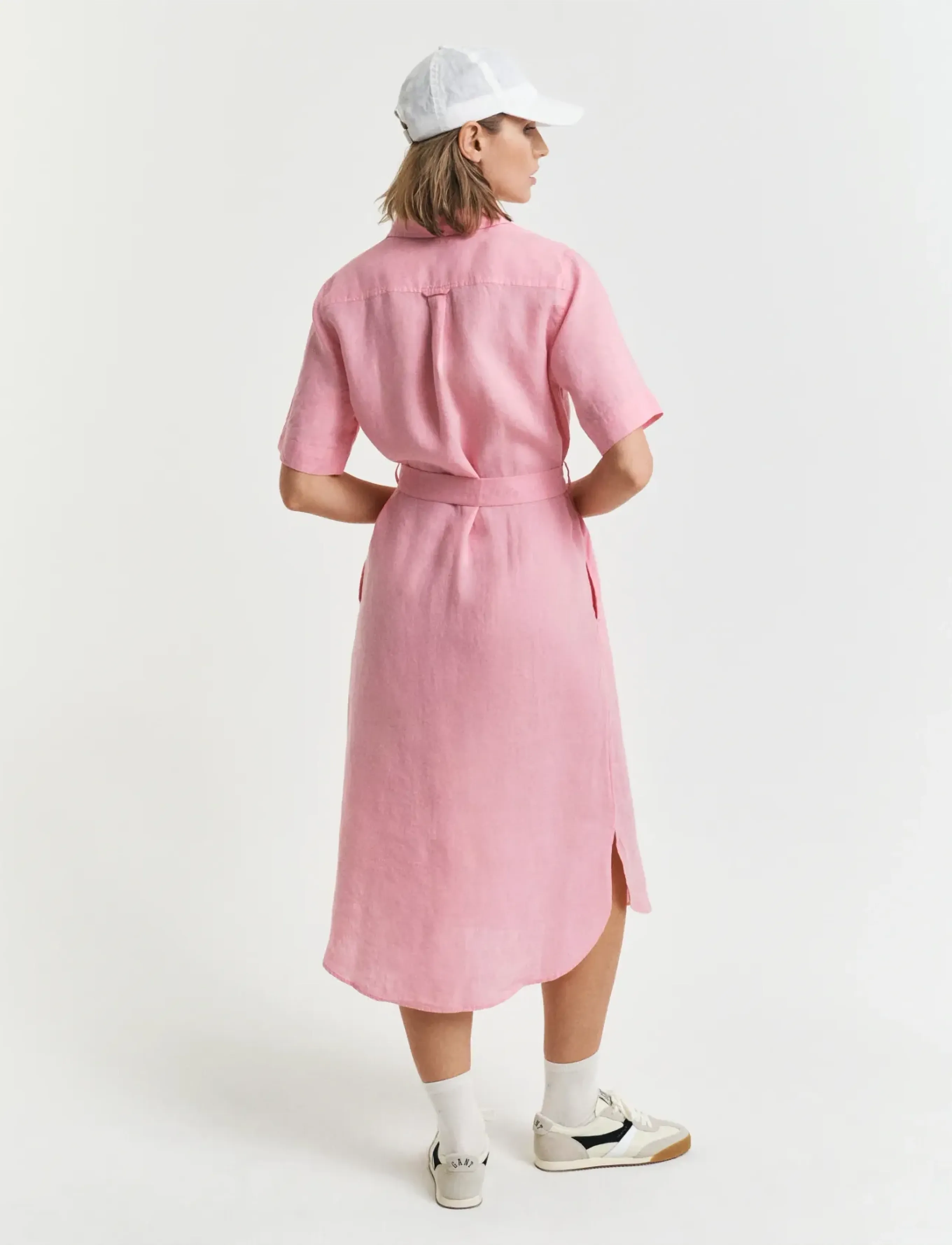 Gant - REG LINEN SS SHIRT DRESS - robes chemises - geranium pink - 3