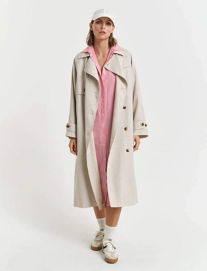 GANT - REG LINEN SS SHIRT DRESS - skjortekjoler - geranium pink - 5