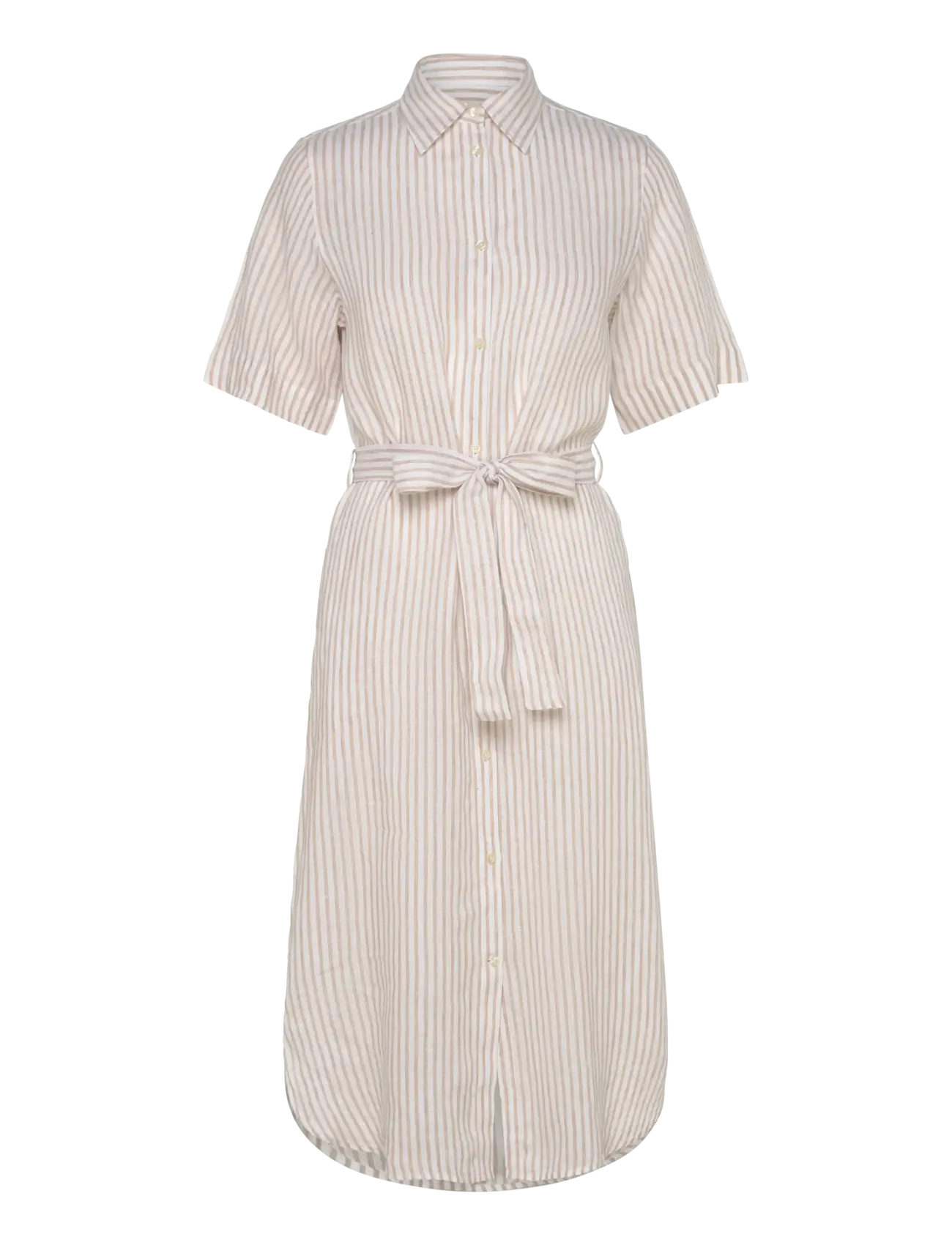 Gant REG LINEN STRIPED SHIRT DRESS - Kjoler - DRY SAND / beige