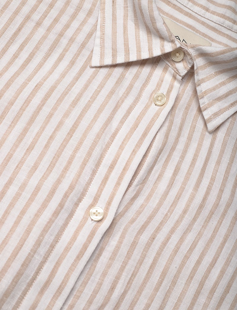GANT - REG LINEN STRIPED SHIRT DRESS - hemdkleider - dry sand - 2