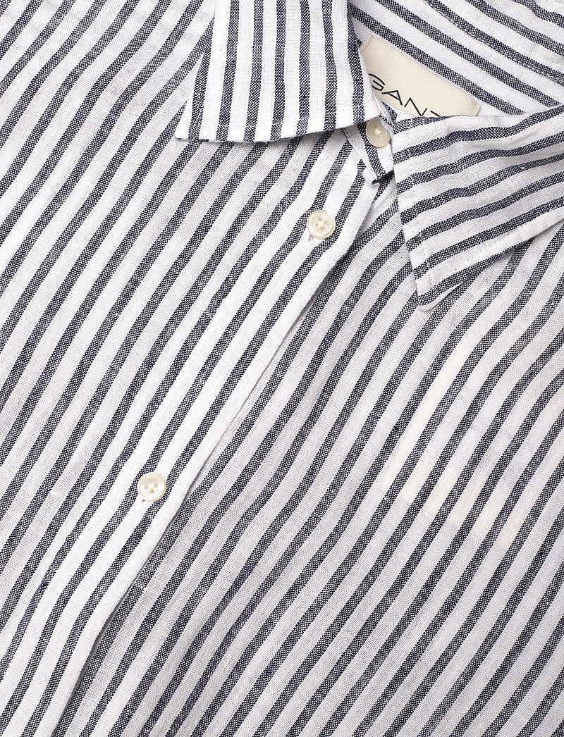 GANT - REG LINEN STRIPED SHIRT DRESS - hemdkleider - evening blue - 2