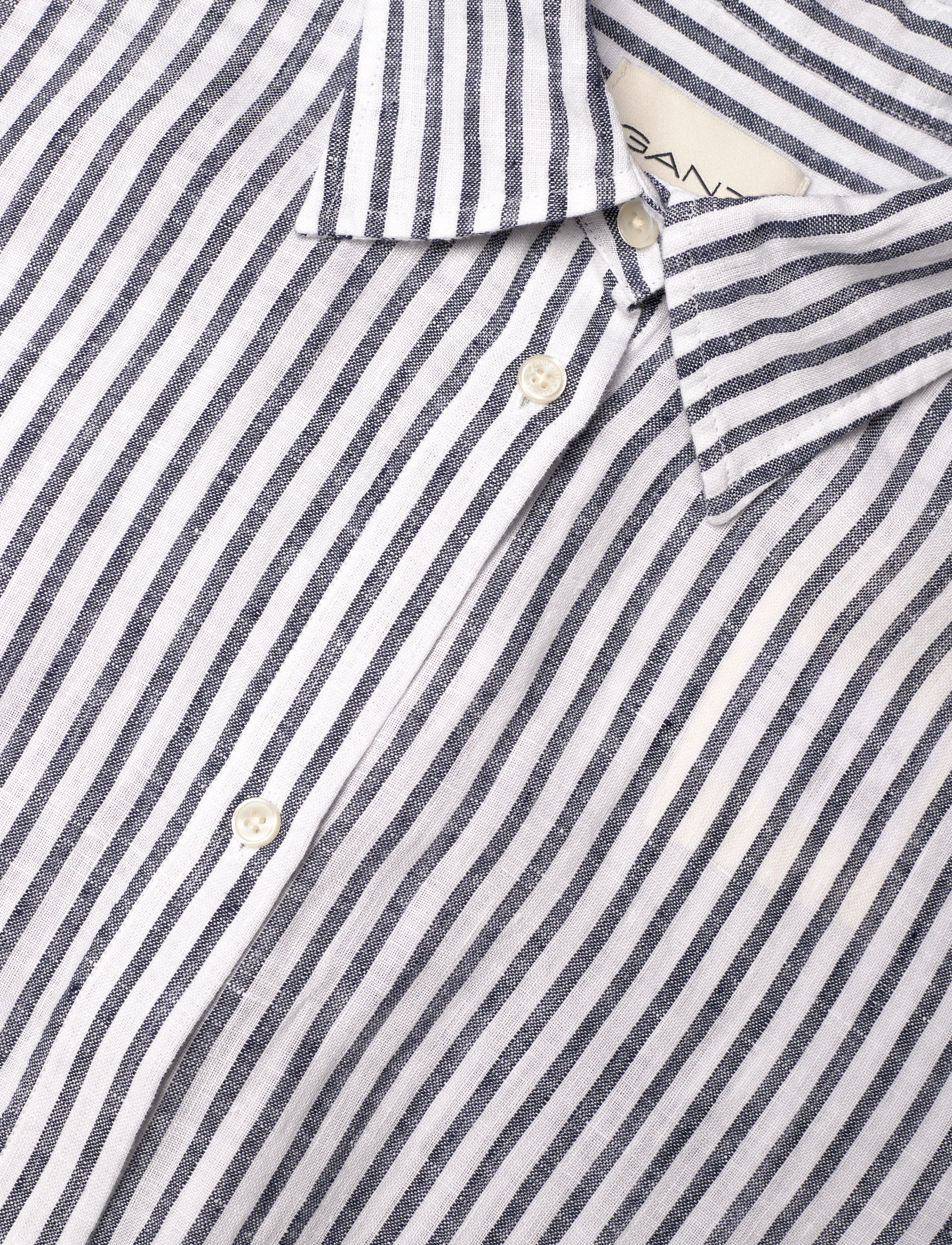 Gant - REG LINEN STRIPED SHIRT DRESS - shirt dresses - evening blue - 5