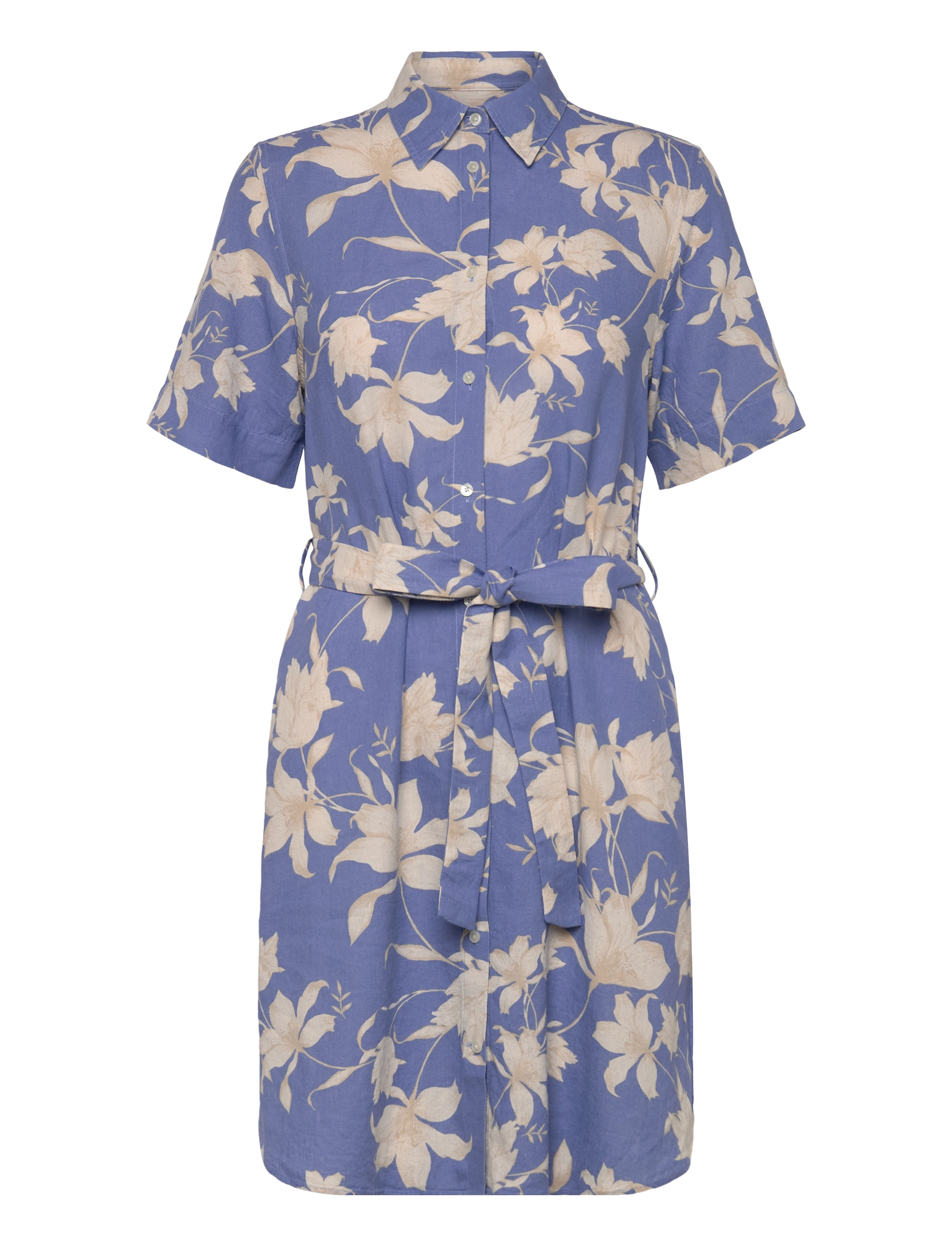 Gant REG LINEN FLORAL PRINT SHIRT DRESS - Riided - PERFECT BLUE / blue