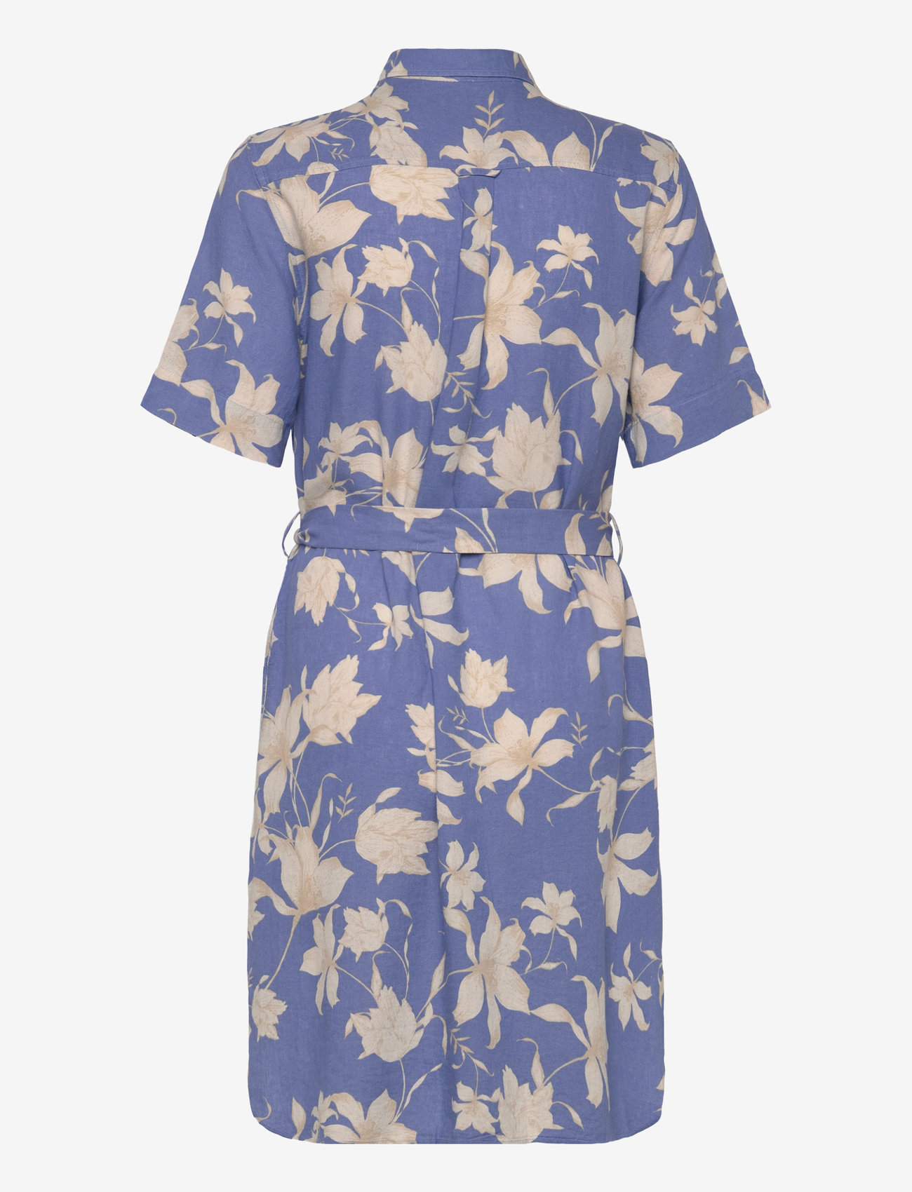 GANT - REG LINEN FLORAL PRINT SHIRT DRESS - shirt dresses - perfect blue - 2